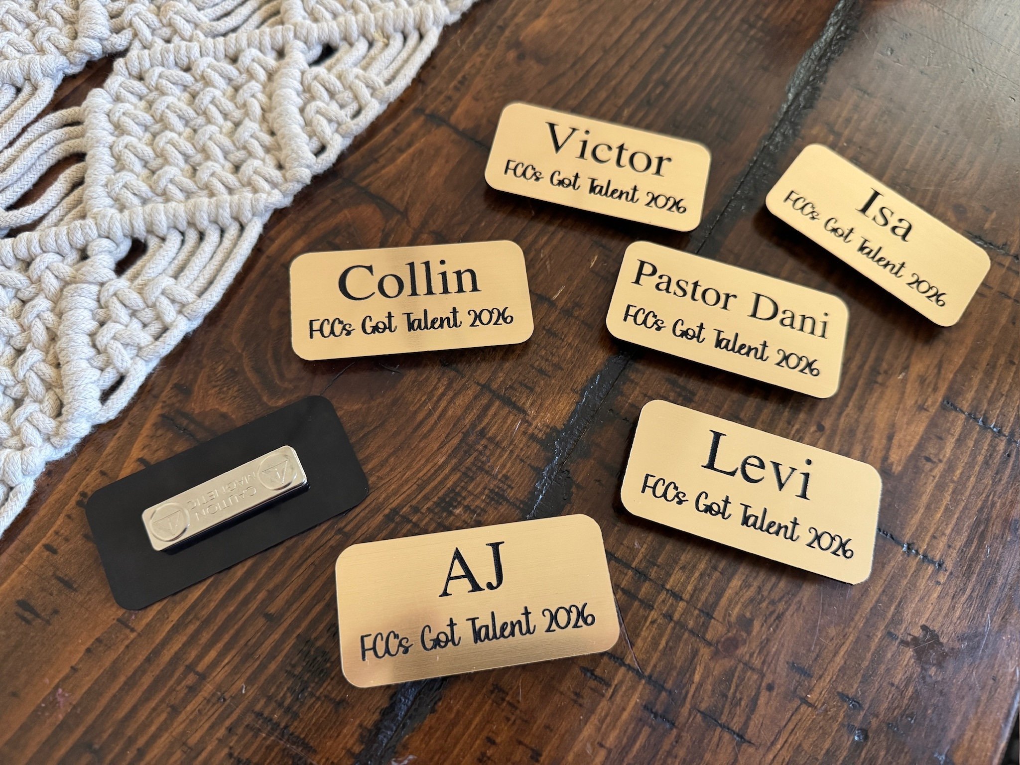 Gold Acrylic Magnetic Name Tag