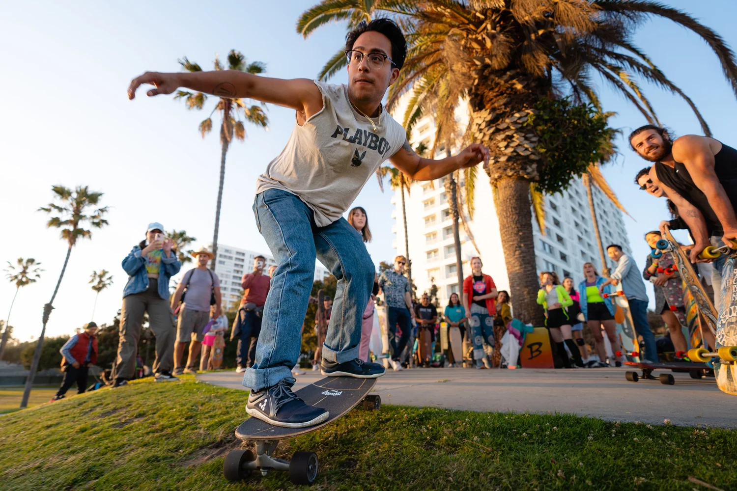 Retreat riders skating together