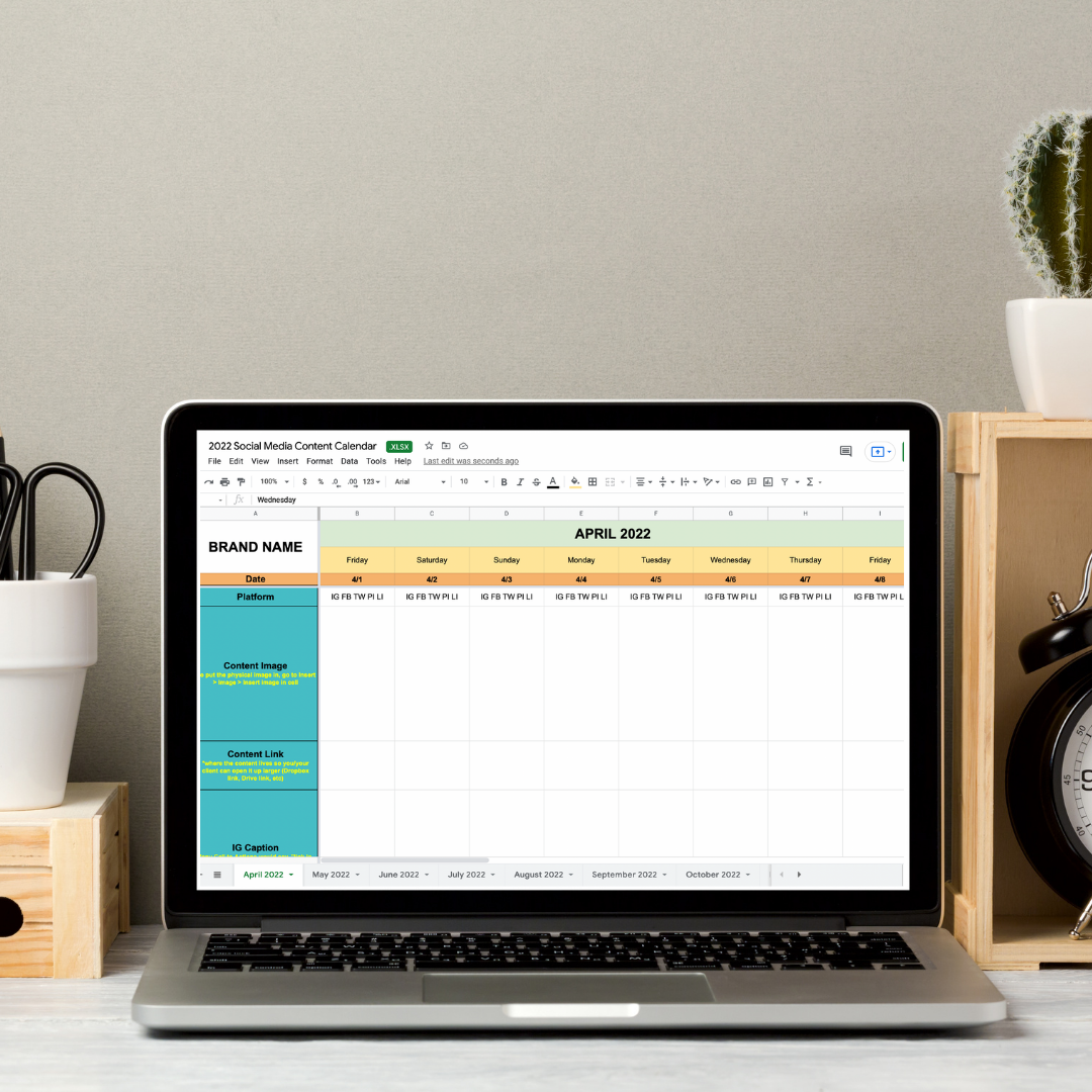 Social Media Content Calendar