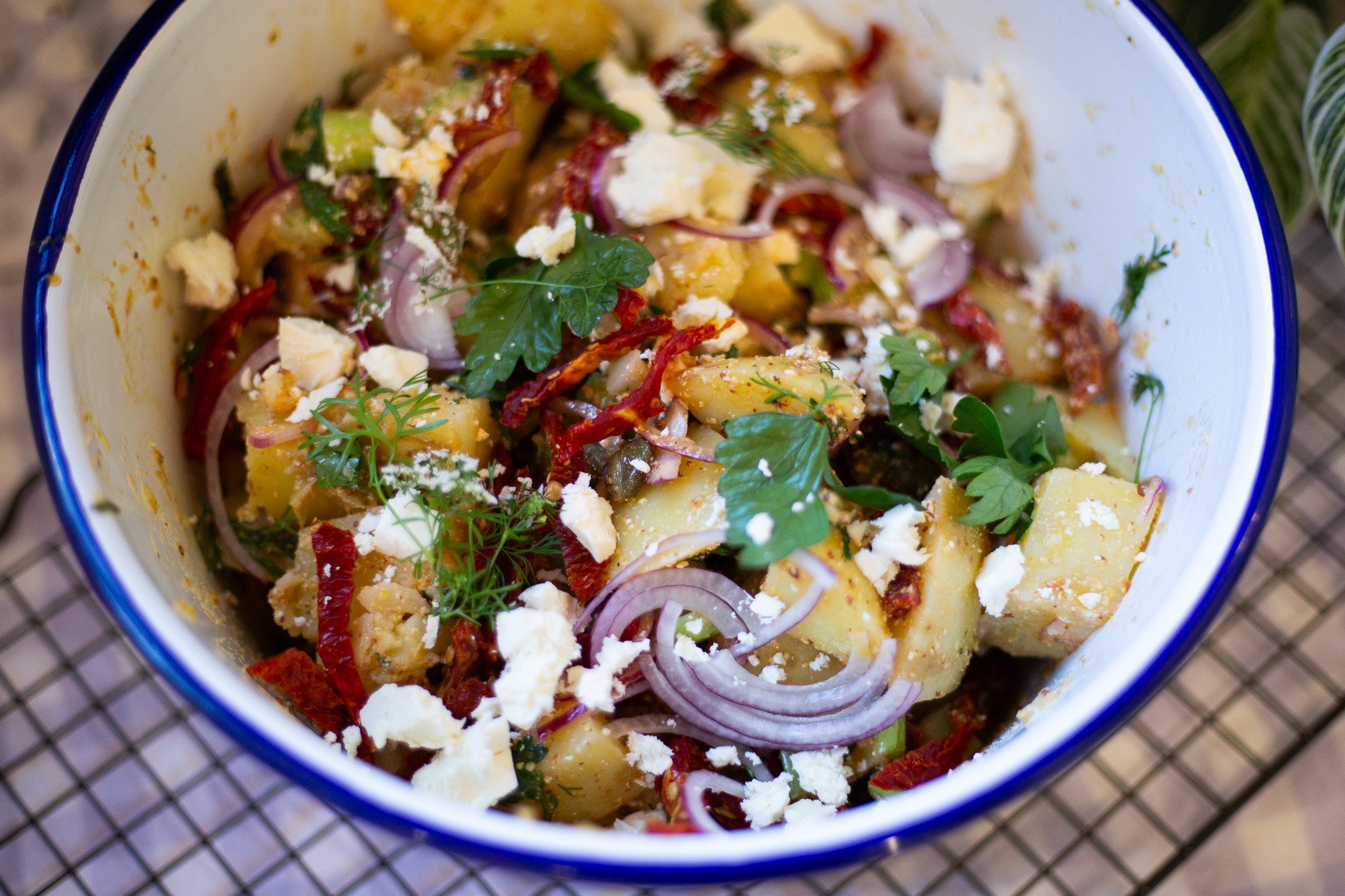 Mustard & Sundried Tomato Potato Salad — The Homestead Pantry Recipe