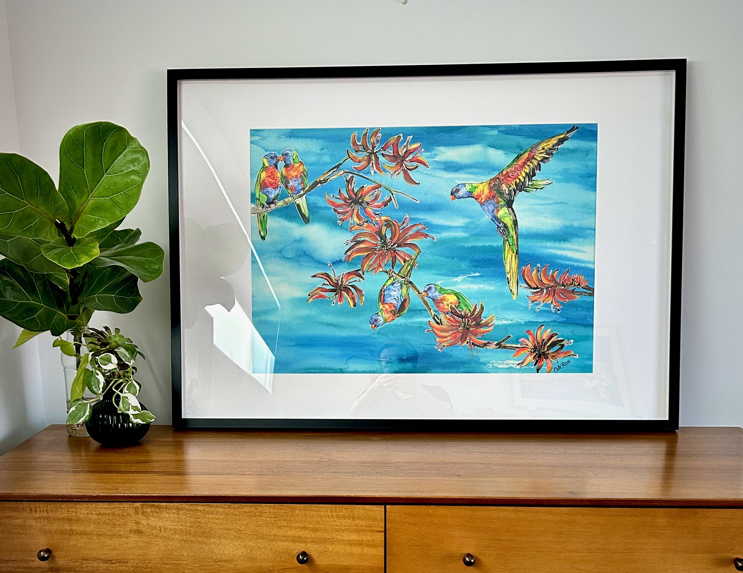 Feathered Rainbows - Rainbow Lorikeets - Original Artwork