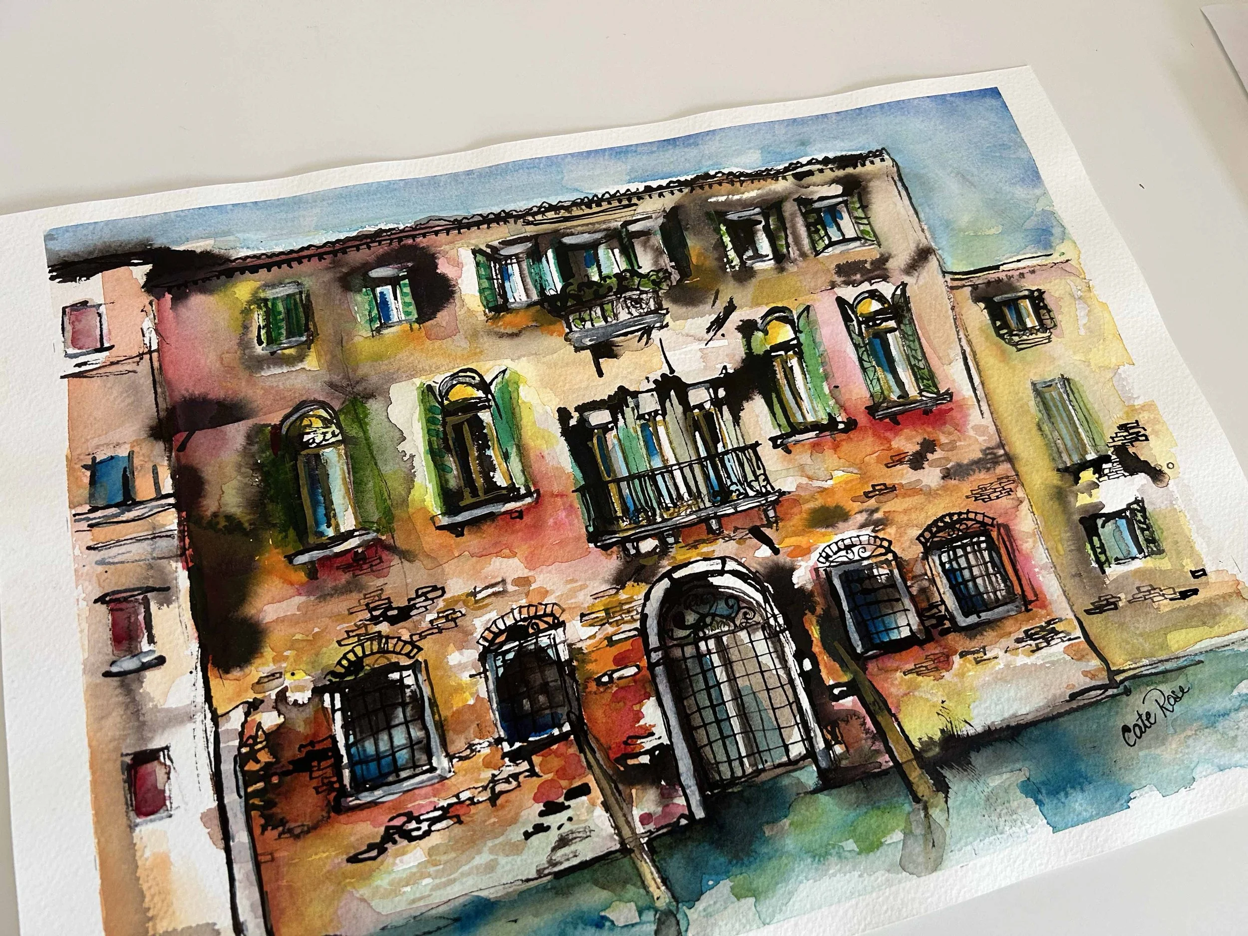 Colour and Drama in Venice - Watercolour