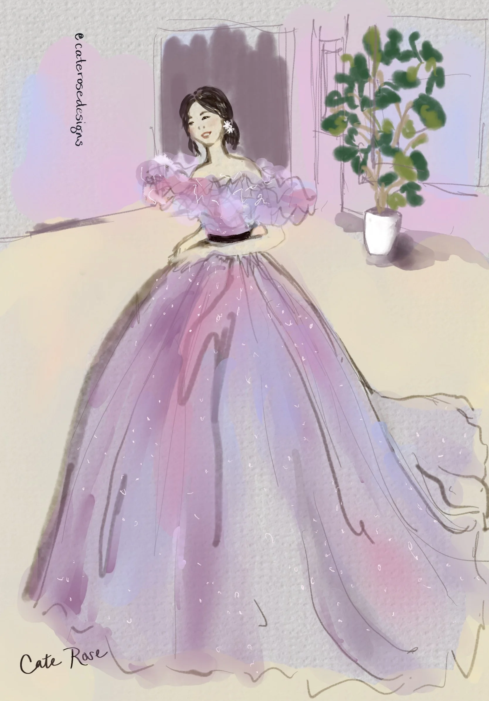 You would be the belle of the ball in this dreamy dress by Kiyoko Hata 