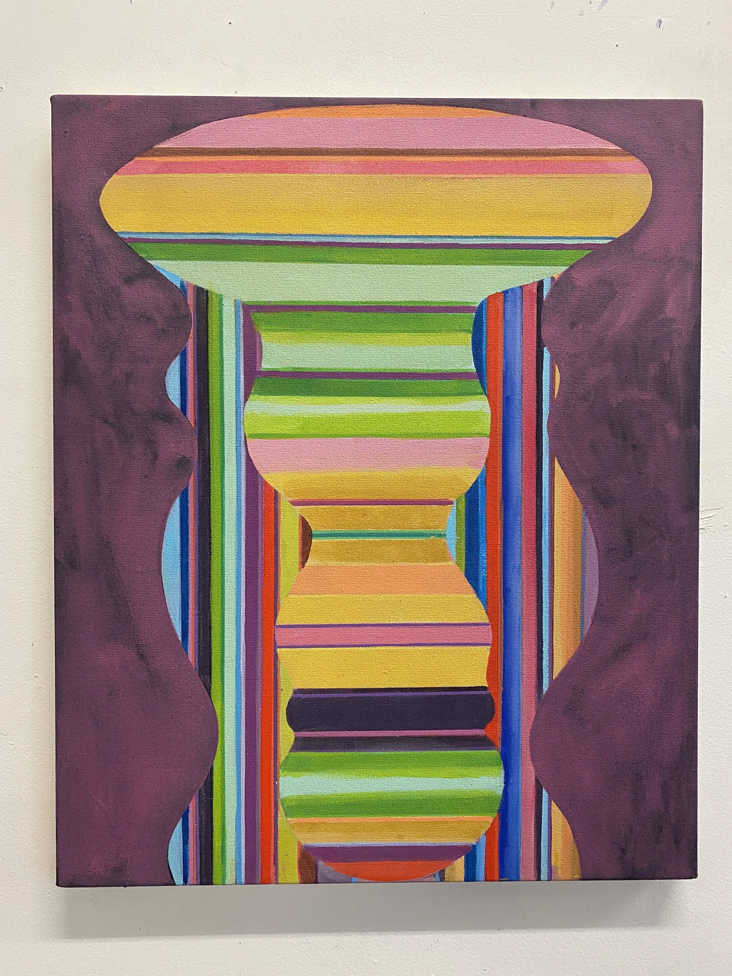 Jiggle, 2026, acrylic on canvas, 22" x 18"