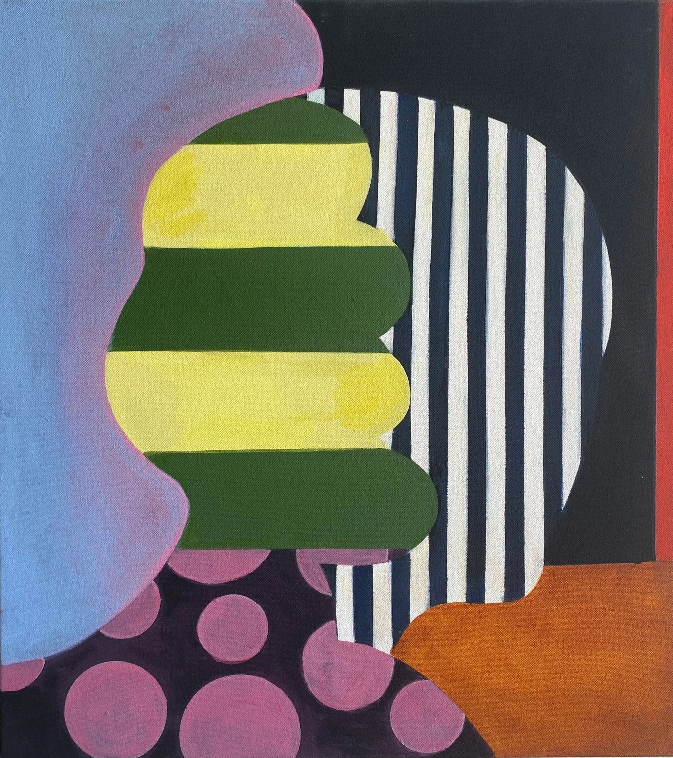 Head Count, 2025. Acrylic on canvas, 20 x 18.
