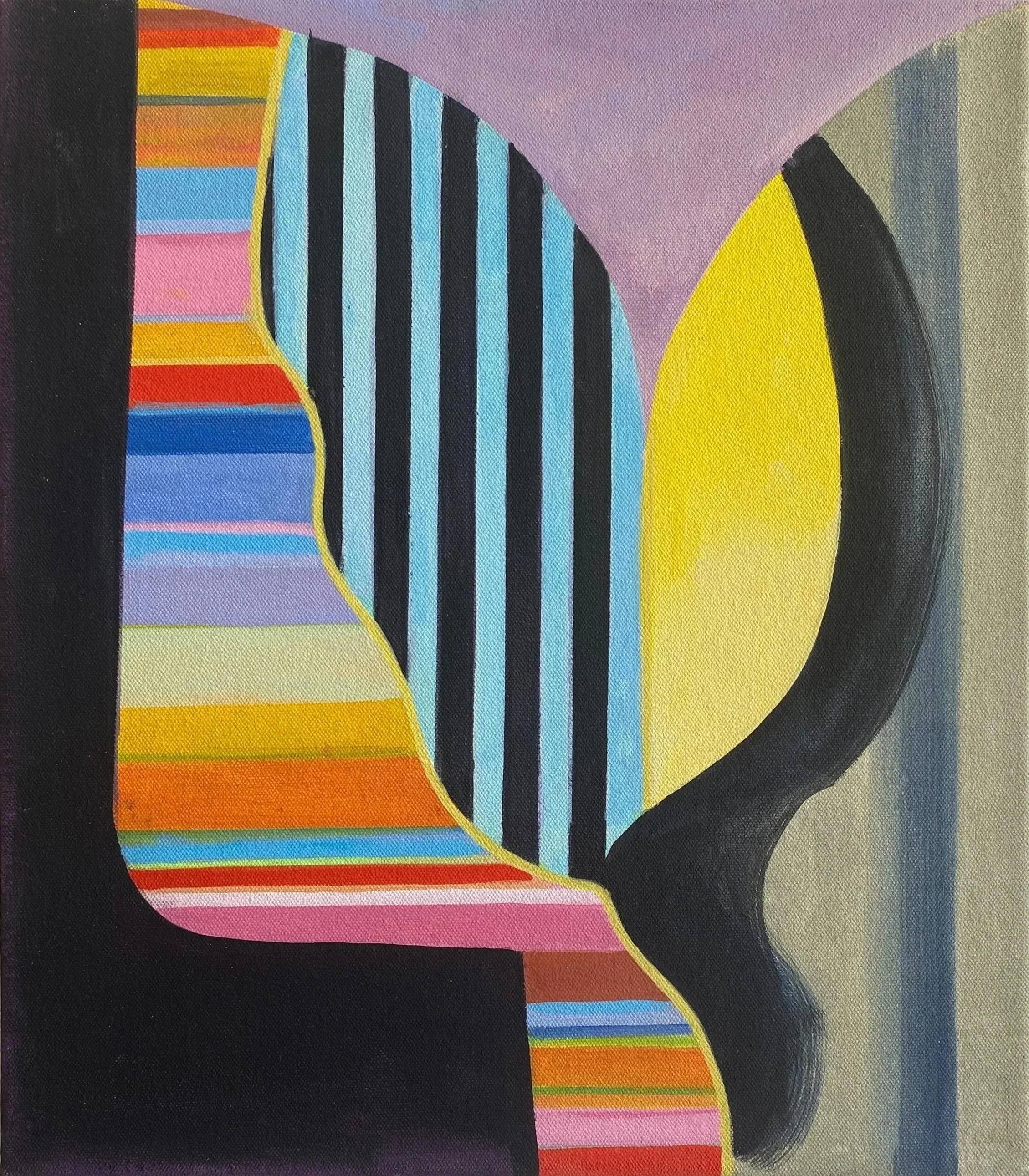 Head 3/4 Back View,2025. Acrylic on canvas, 14 x 11.