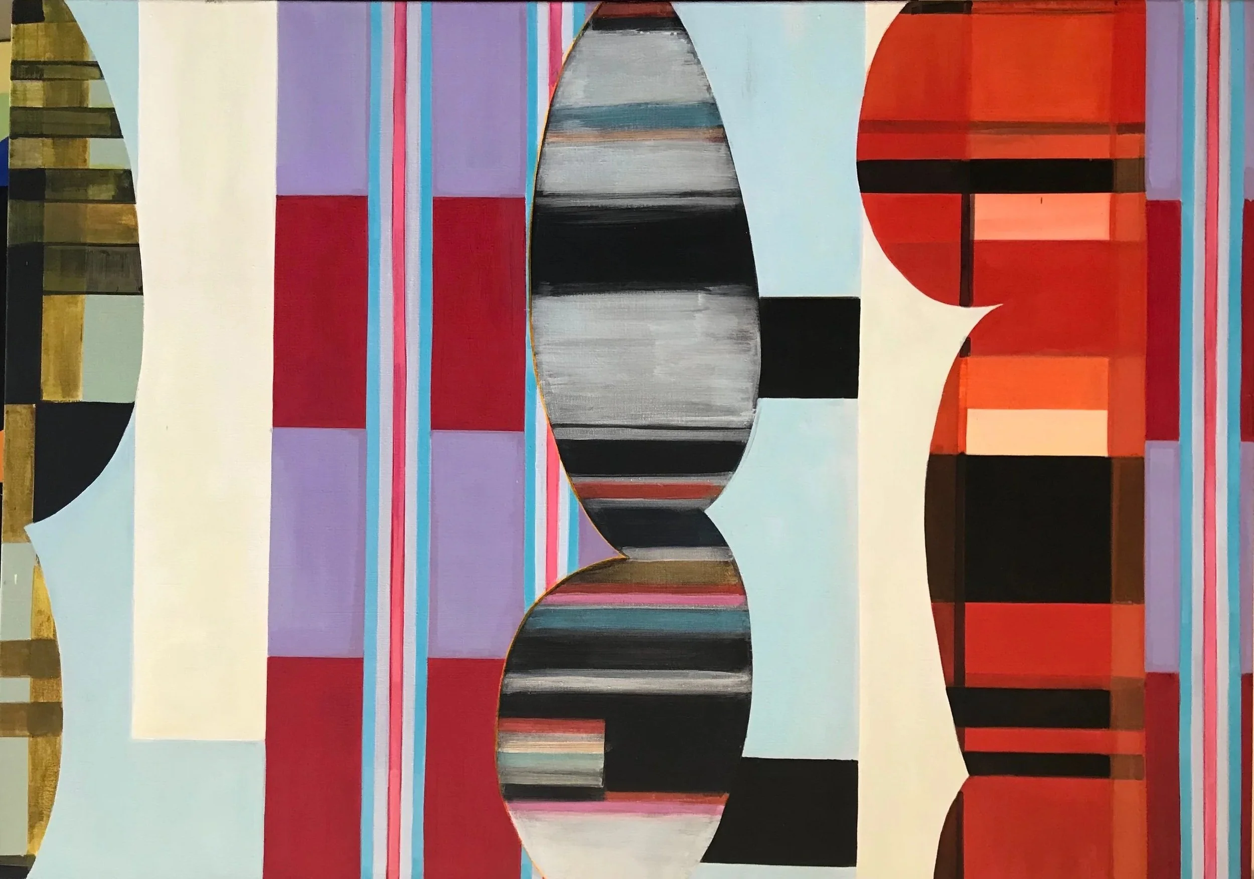 In Between, 2021, Acrylic on linen, 39.5" x 55.25".