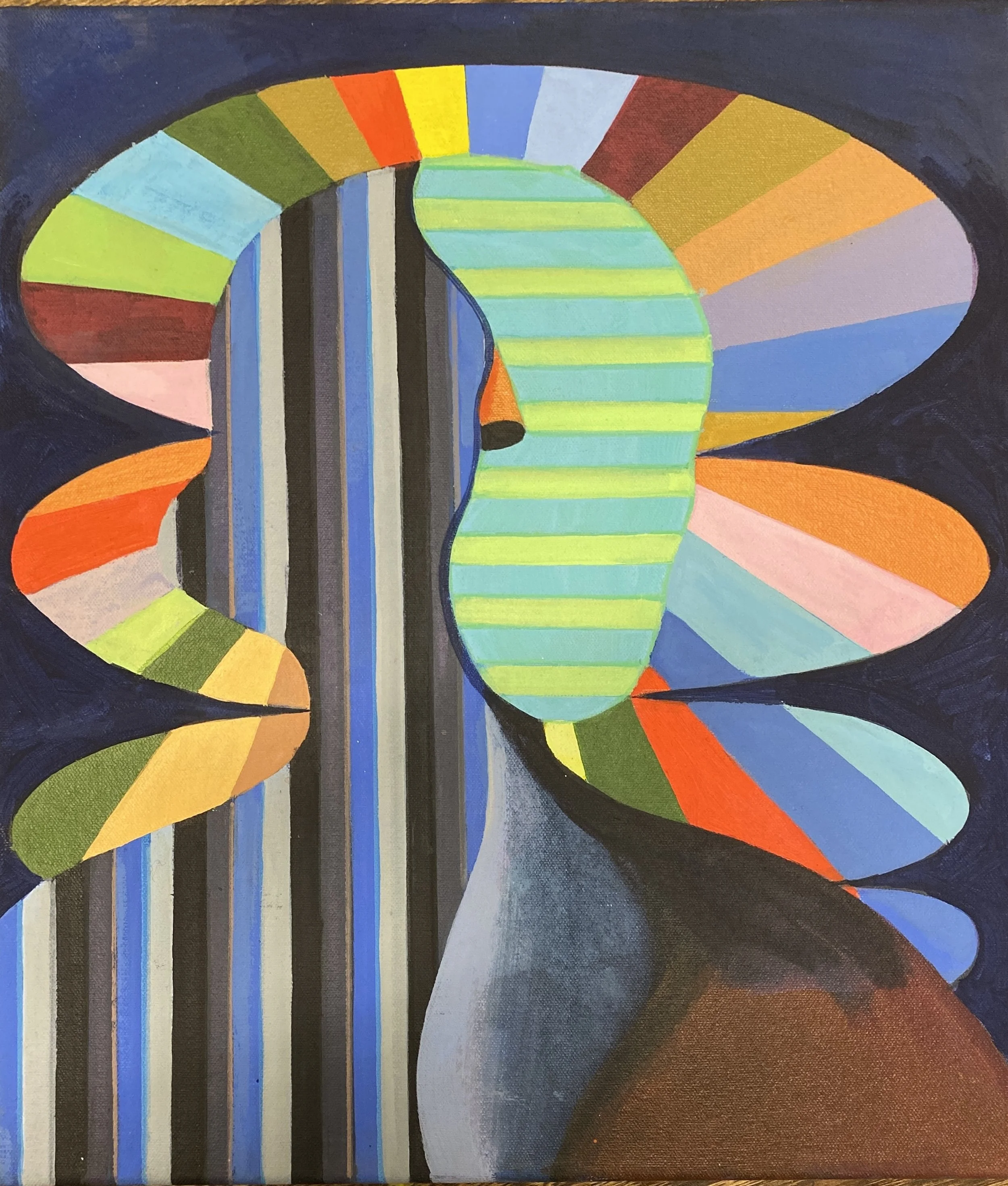Radiate, 2024, acrylic on canvas, 14" x 11"