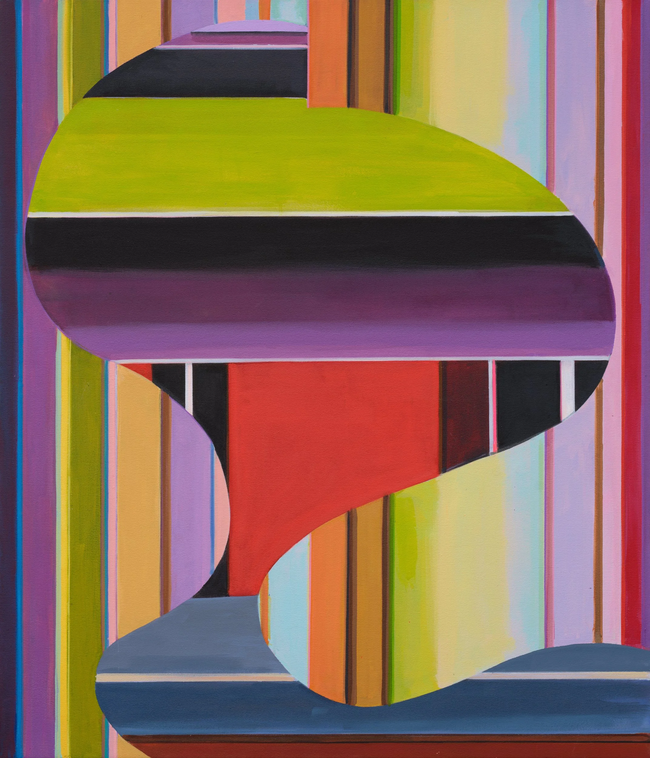 Backtrack II, 2021-26, acrylic on canvas, 42" x 36"