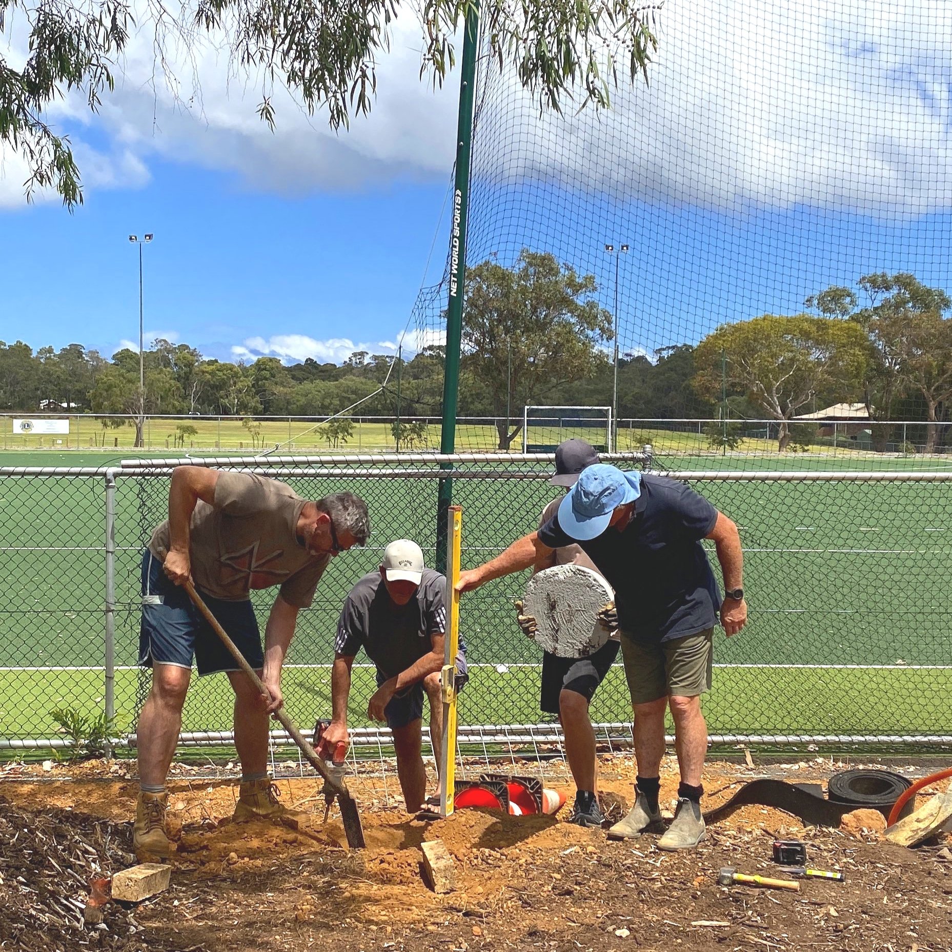 Digging holes for the pads that HQ will sit on, thanks Ev, Aaron, Stu and Andy