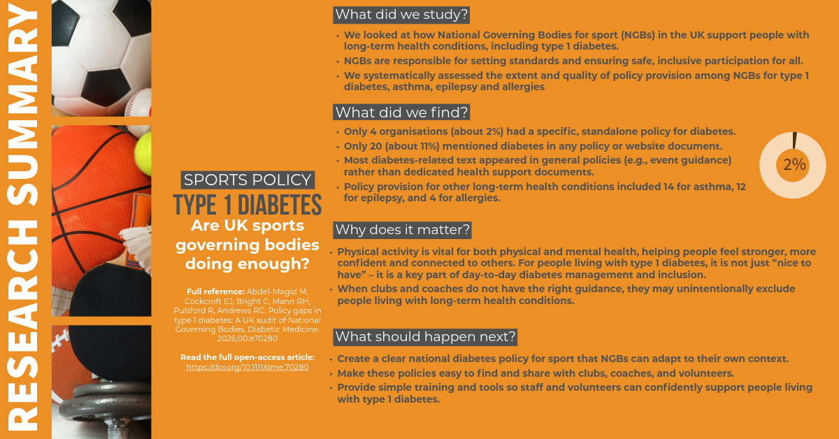 Policy gaps in type 1 diabetes: A UK audit of National Governing Bodies