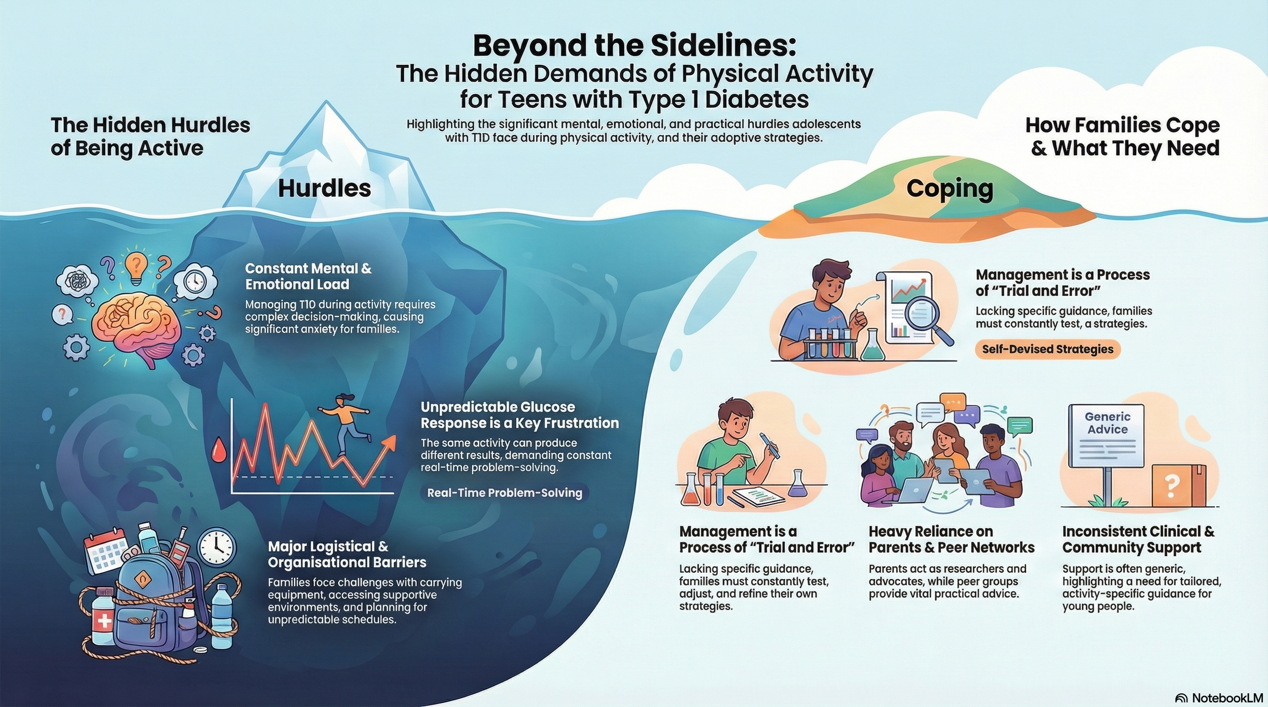 The hidden work of being active with type 1 diabetes:  A Qualitative Study With Adolescents, Parents
