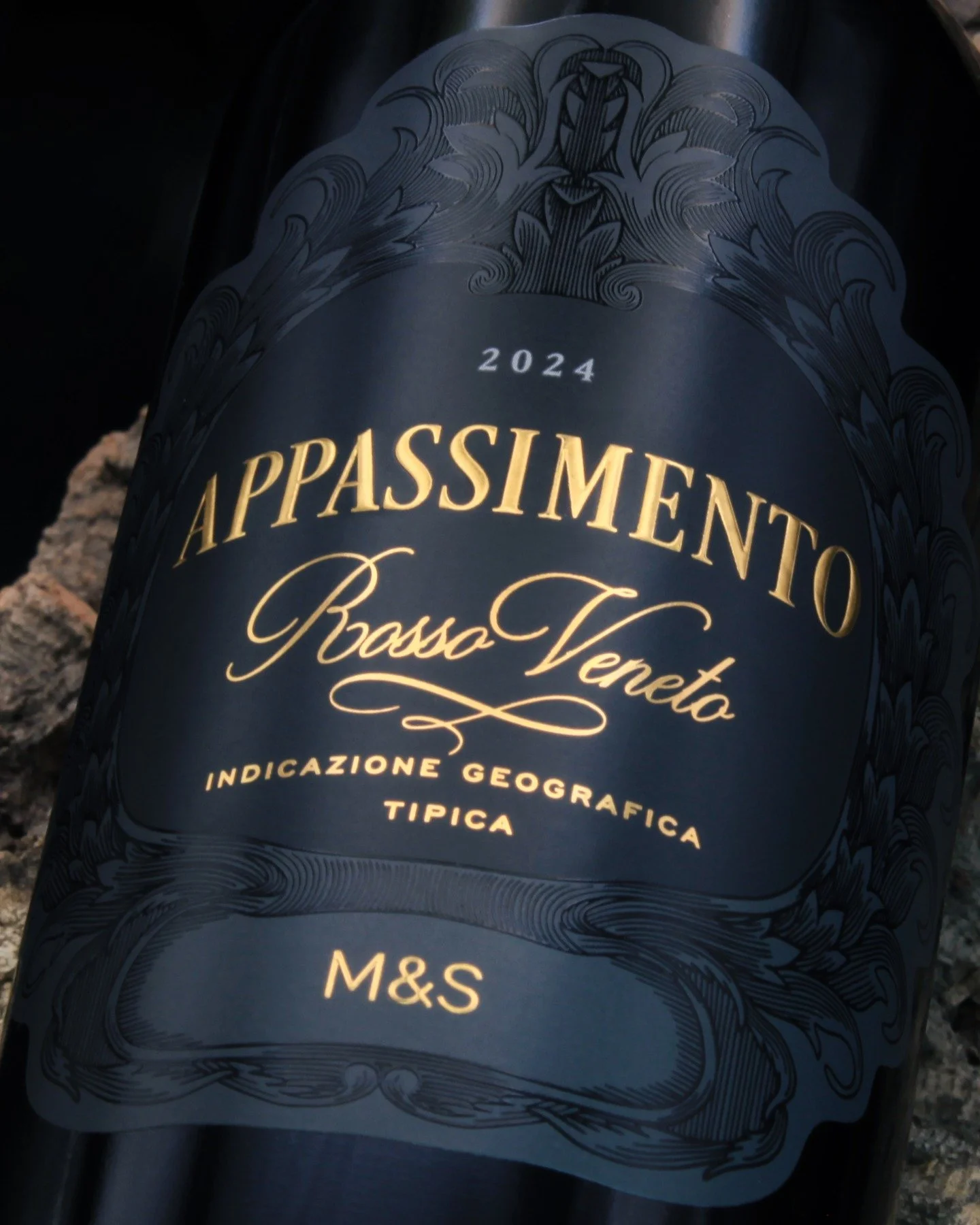 The dark opulence of the label design reflects the much-loved flavour profile of a more traditional style of Appassimento.

#winelabel #labeldesign #winebranding #branding #packaging #wine #winedesign #mandsfood #mands #appassimento #winepackaging