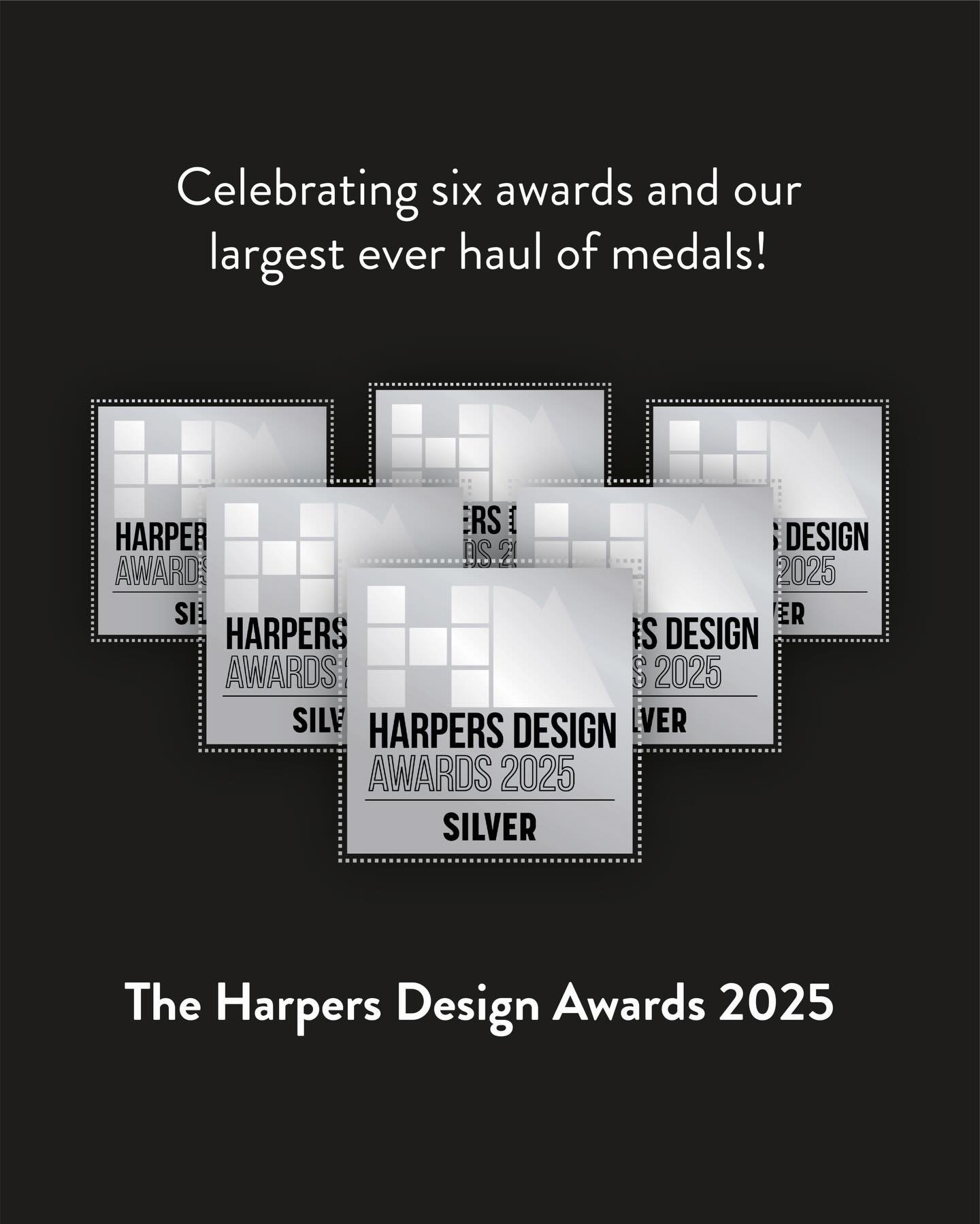 We are pleased to announce our biggest-ever collection of medals at the Harpers Design Awards 2025.
&nbsp;
We won a medal for every design that we entered, including projects for Spar, Majestic Wine, Artfarm, Cascara Gourmet and The Inzuzo Wine Co.
