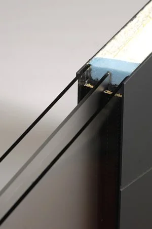 Close-up of a triple glazed unit
