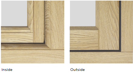 The full mechanical joint is the most realistic timber flush fit window appearance for ultimate authenticity.