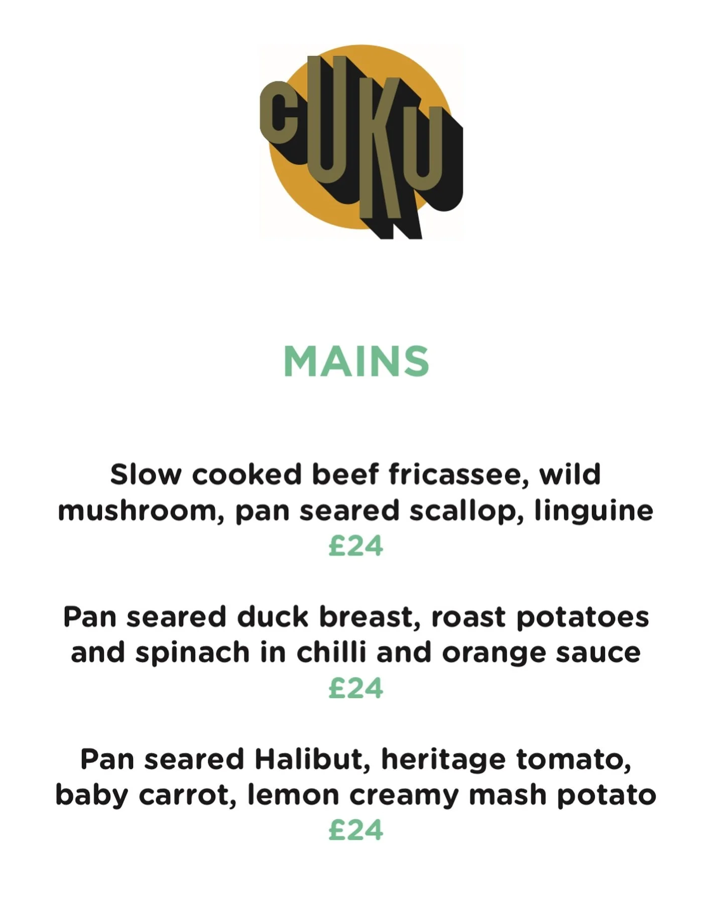 This weekend’s evening specials ✨
Available on Friday 24th and Saturday 25th October only!
www.cuku.co.uk