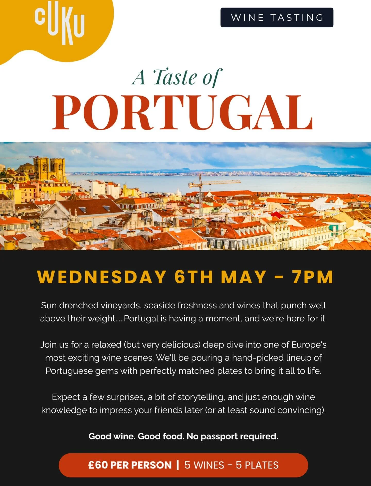 A Taste of Portugal 🇵🇹 

Wine tasting with perfectly paired plates to accompany 🍷🍴

To book please email contact@cuku.co.uk 📧 

#winetastingglasgow #glasgowwestend #cukuglasgow