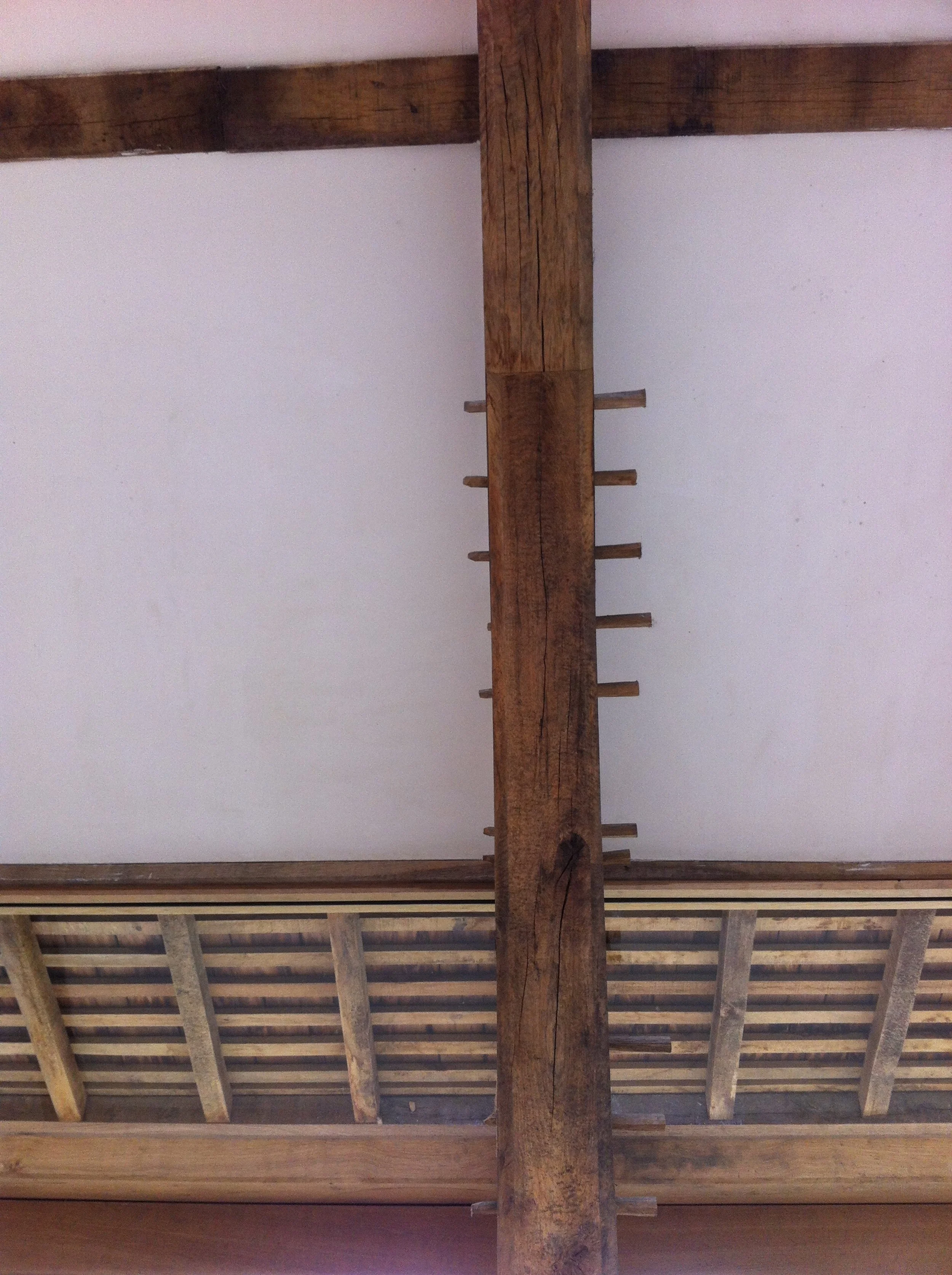 Oak peg connections'