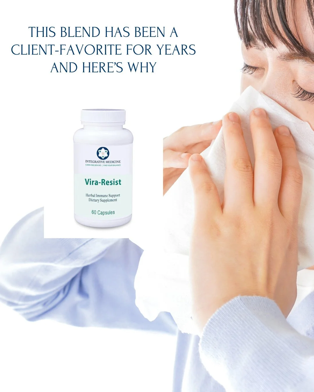 Cold and flu season is officially here - and now is the time to give your immune system some extra love. 💛⁠
⁠
In addition to nutrient-dense meals and good sleep, one of my longtime go-to&rsquo;s (and a client favorite for years) is Vira-Resist. It&r