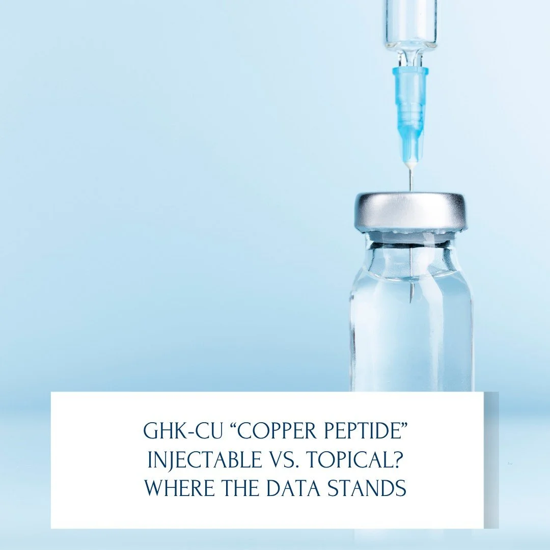 Last week, three patients told me they're injecting GHK-Cu ("copper peptide") - and several more asked if they should start. This peptide is everywhere in the wellness algorithm right now, but popularity isn't the same thing as evidence.

H