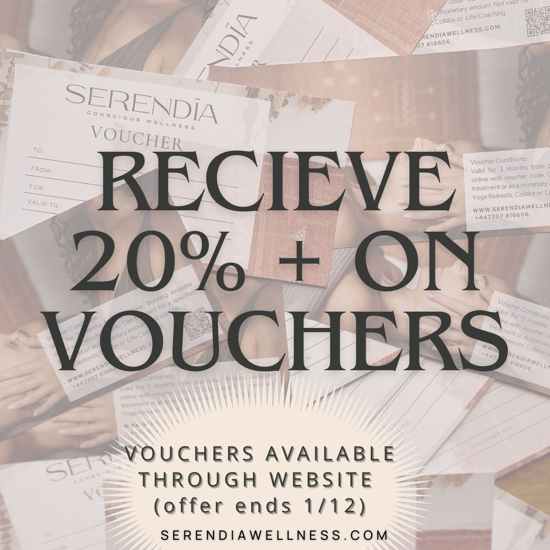 BLACK FRIDAY! Receive 20% additional on GIFT VOUCHERS - Use FOR YOU or LOVED ONES 🥰

Gift the Essence of Wellness

for Christmas or Beyond!

For every gift voucher purchased up until midnight on 1 December, receive 20% extra value!

&pound;30 vouche