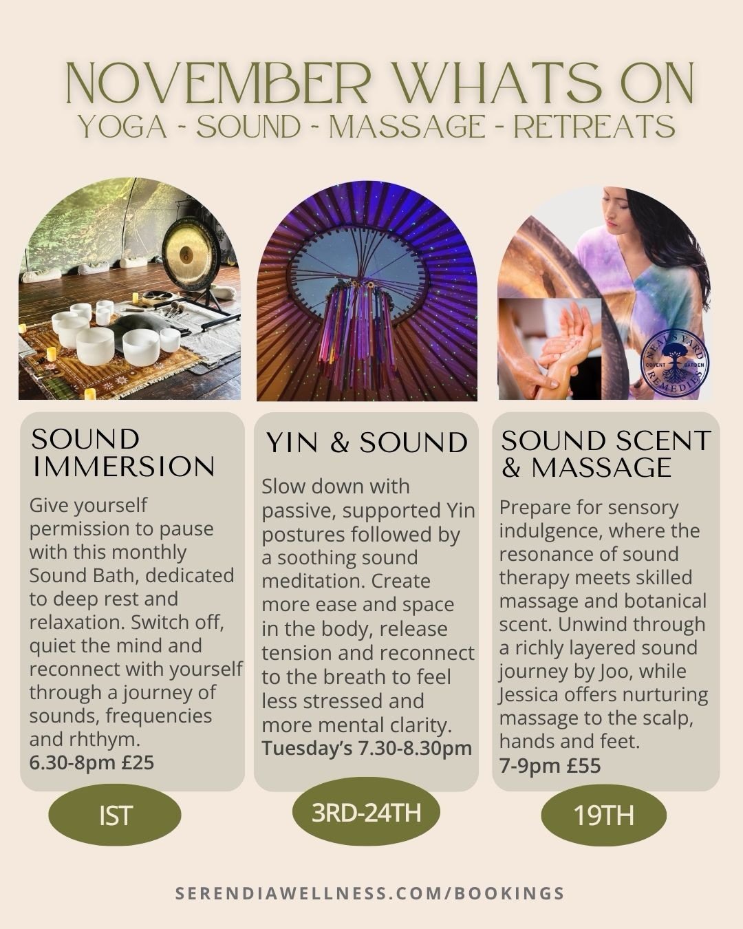 ✨ November Moments of Wellbeing 🍂 
with @serendia.wellness 

As we head into November soon (I know 😅) and the days become shorter, there are some lovely offerings coming up to help prioritise your wellbeing.

💚 A gentle reminder: You don&rsquo;t h