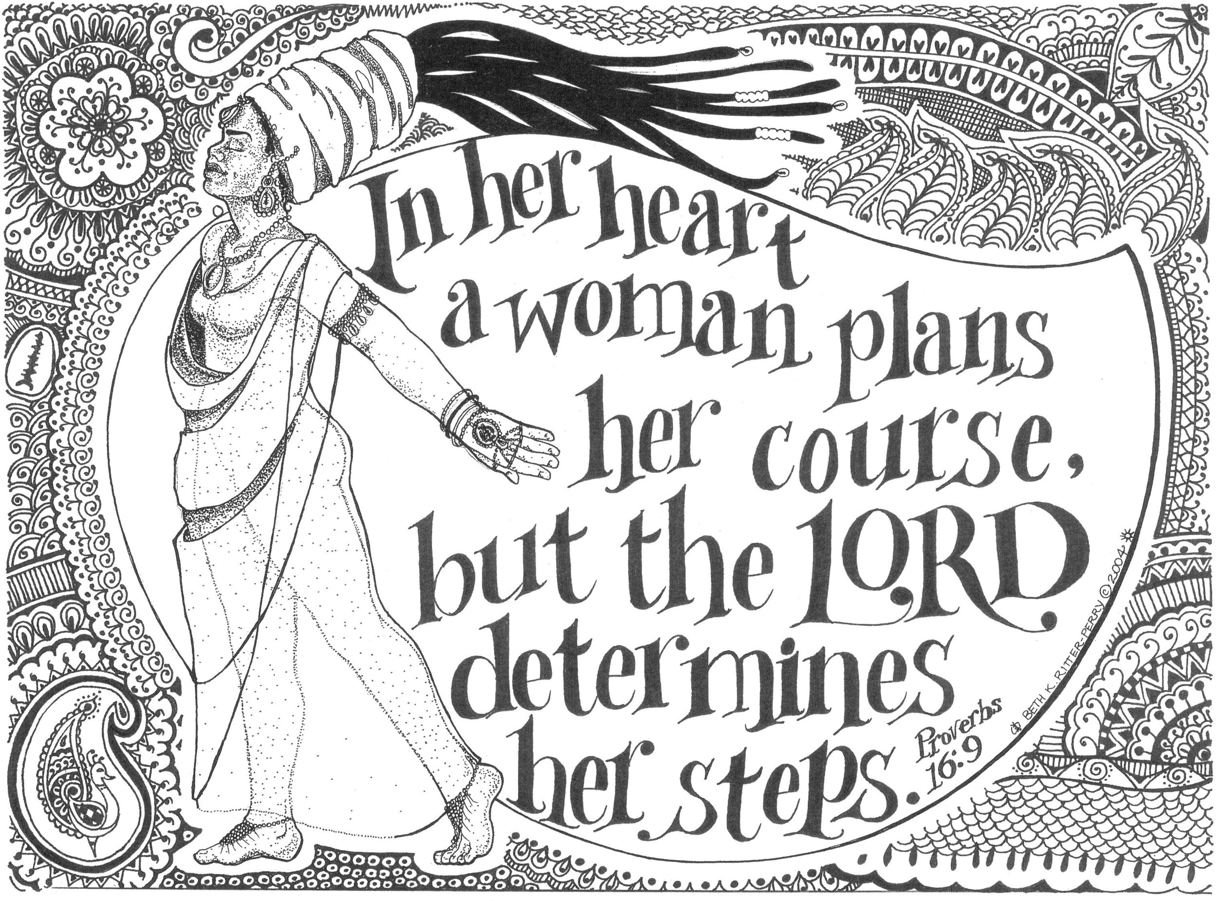 Coloring Page In Her Heart © 2009
