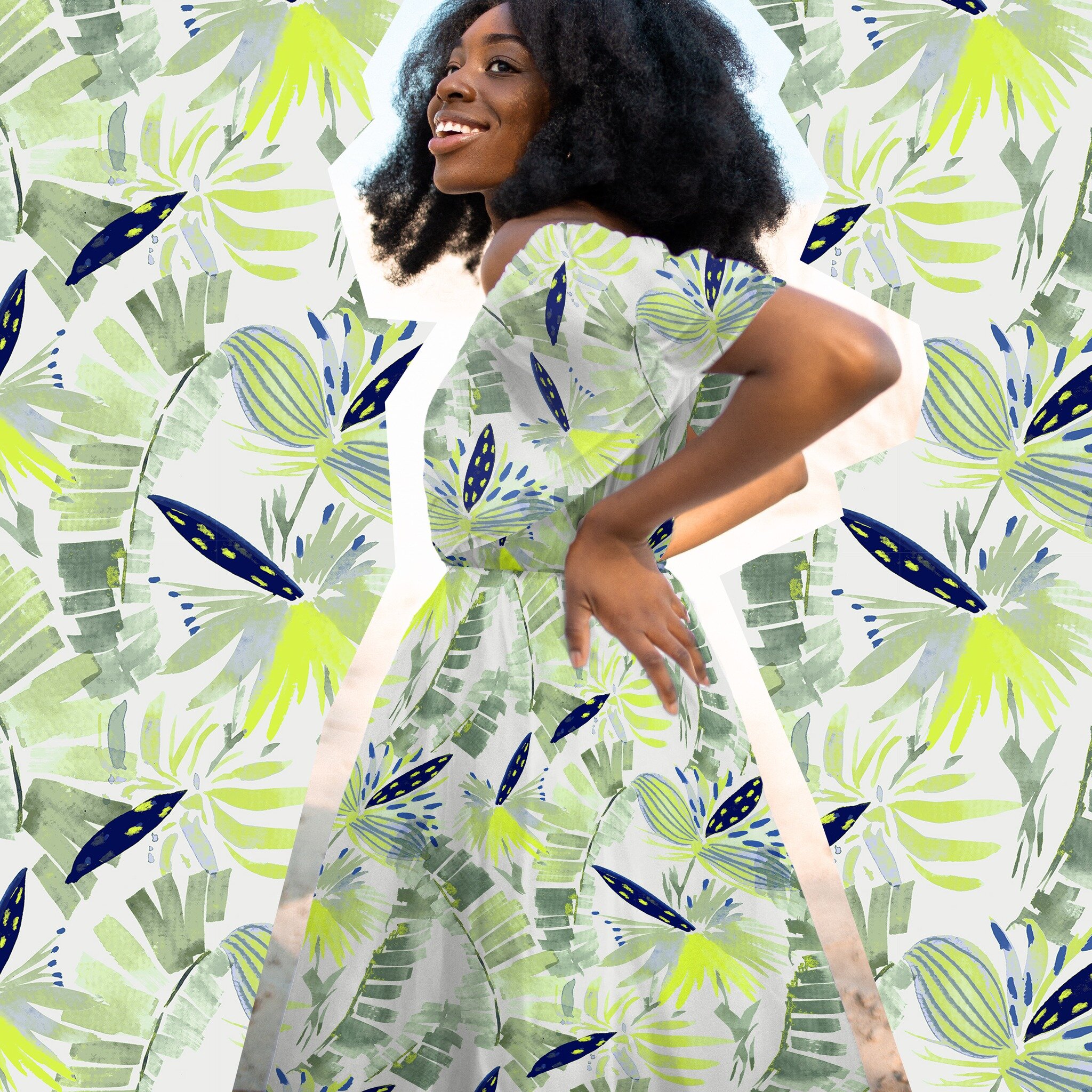 Monday happies with this gestural tropical from @lillianfarag 🌴 💚 ☀️ All prints are available for purchase online, link in bio or shoot Olivia a note at sales@sullivanstreetstudio.com!

#tropicalpattern #tropicalprint #printdesignstudio #printdesig
