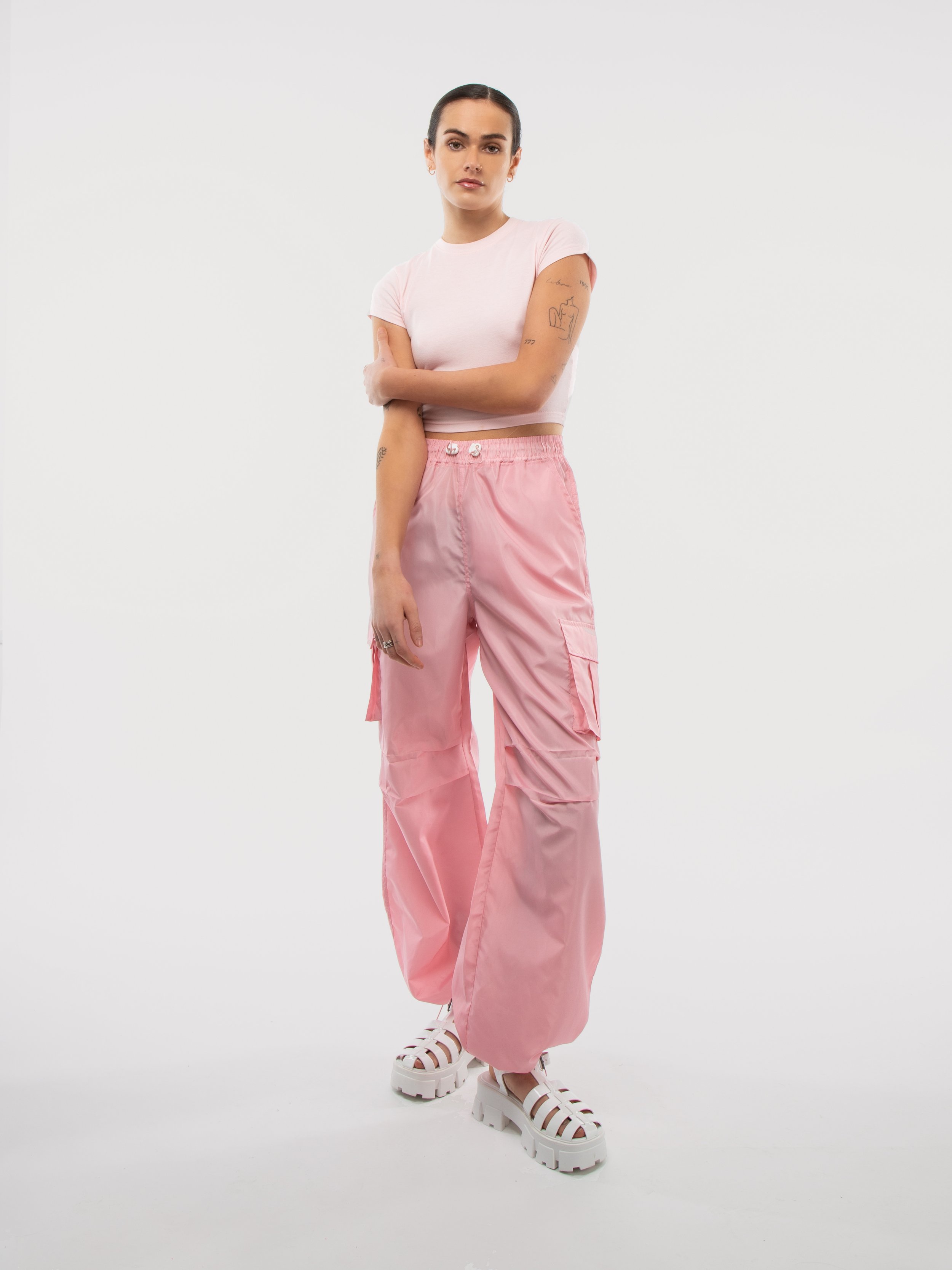 UNIQUE 21 Unique21 High Waisted Cargo Trousers In Pink for Women