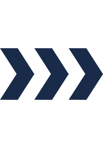 Three right-pointing navy blue arrows in a row with a dark background.