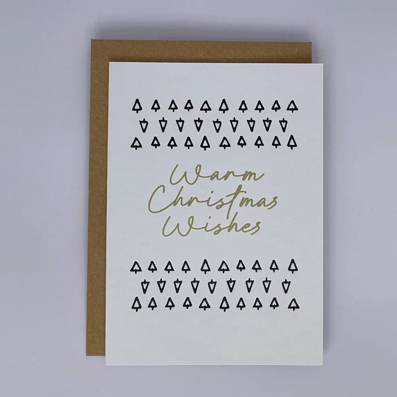 Warm Christmas Wished in Gold Foil