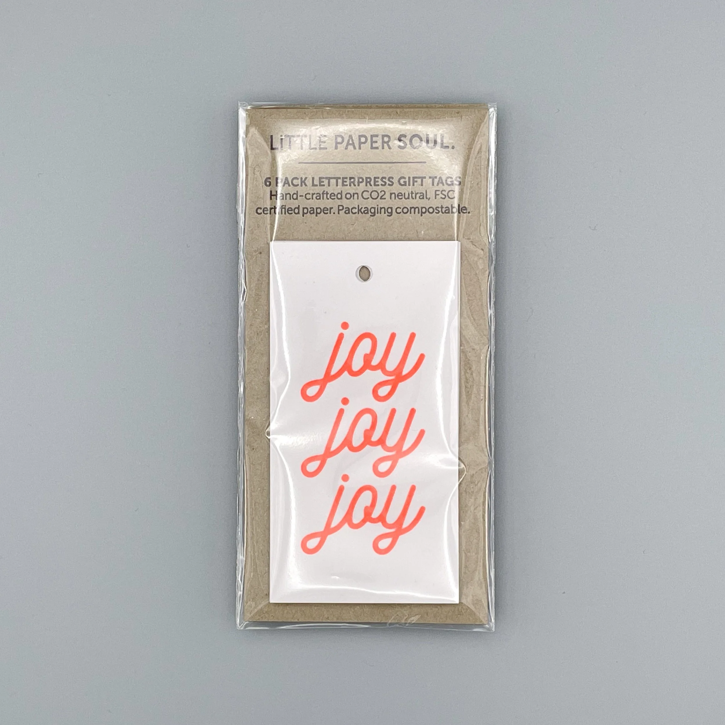 JOY JOY JOY, Christmas  Gift Tags, pack of 6