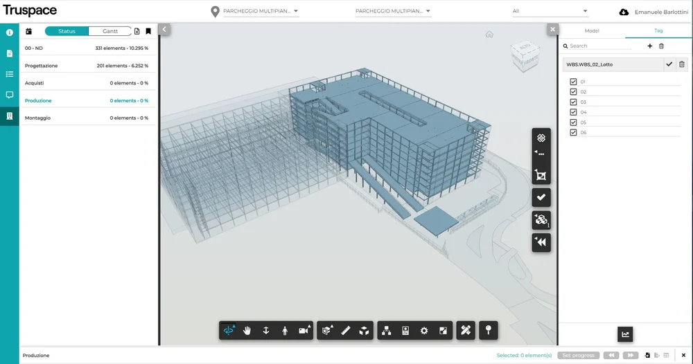 Modello Parcheggio Multipiano Est nella piattaforma Truspace
