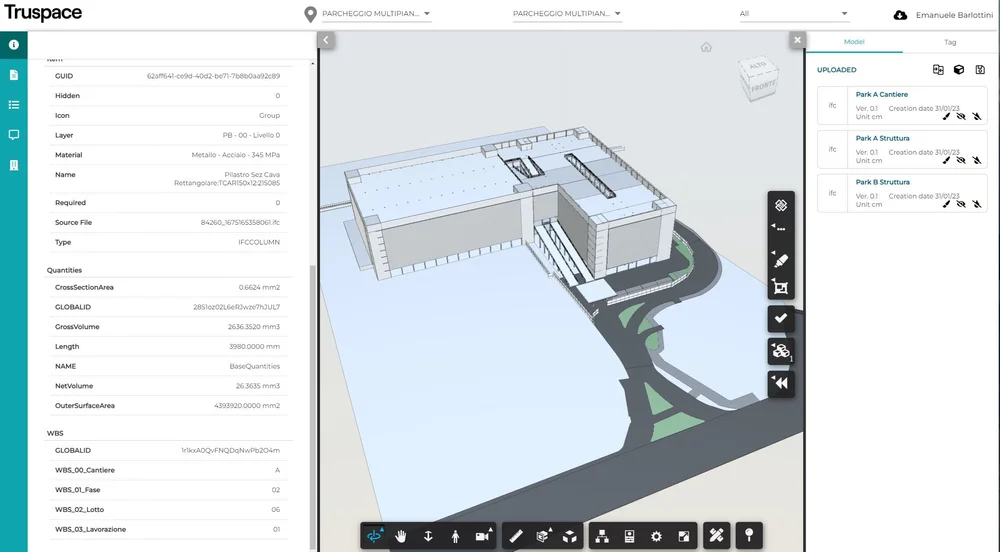 Modello Parcheggio Multipiano Est nella piattaforma Truspace