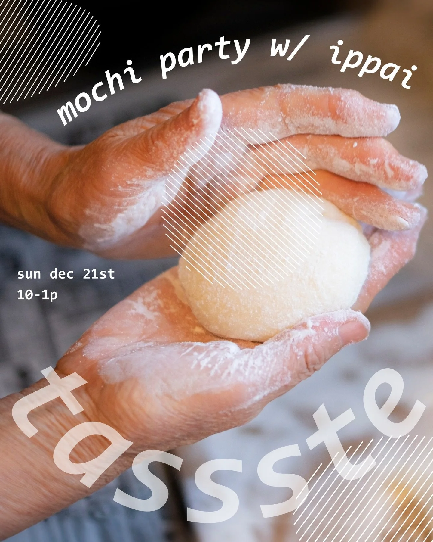 Come give ur 𝓽𝓪𝓼𝓼𝓼𝓽𝓮 buds an activity ~! NEXT WEEK Sunday (12/21) @ippaipdx will be popping up in Fumi and selling fresh mochi made by Jane Hashimawari. In addition she&rsquo;ll be serving up warm bowls of zenzai, a traditional Japanese sweet 