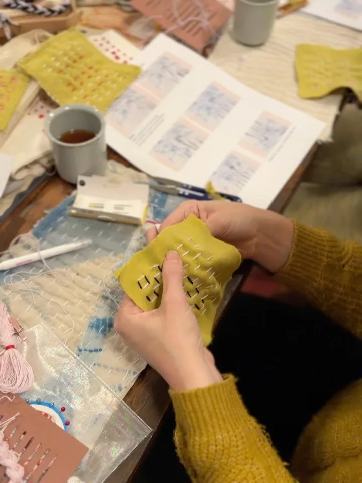Thank you @maiidepdx for a precious evening of sashiko 🙏🏼 More than a class on craft, mai shared lesser known stories that tell the evolution of sashiko, its many uses, and deeper meanings. It is a beautiful thing to educate our hands, but another 