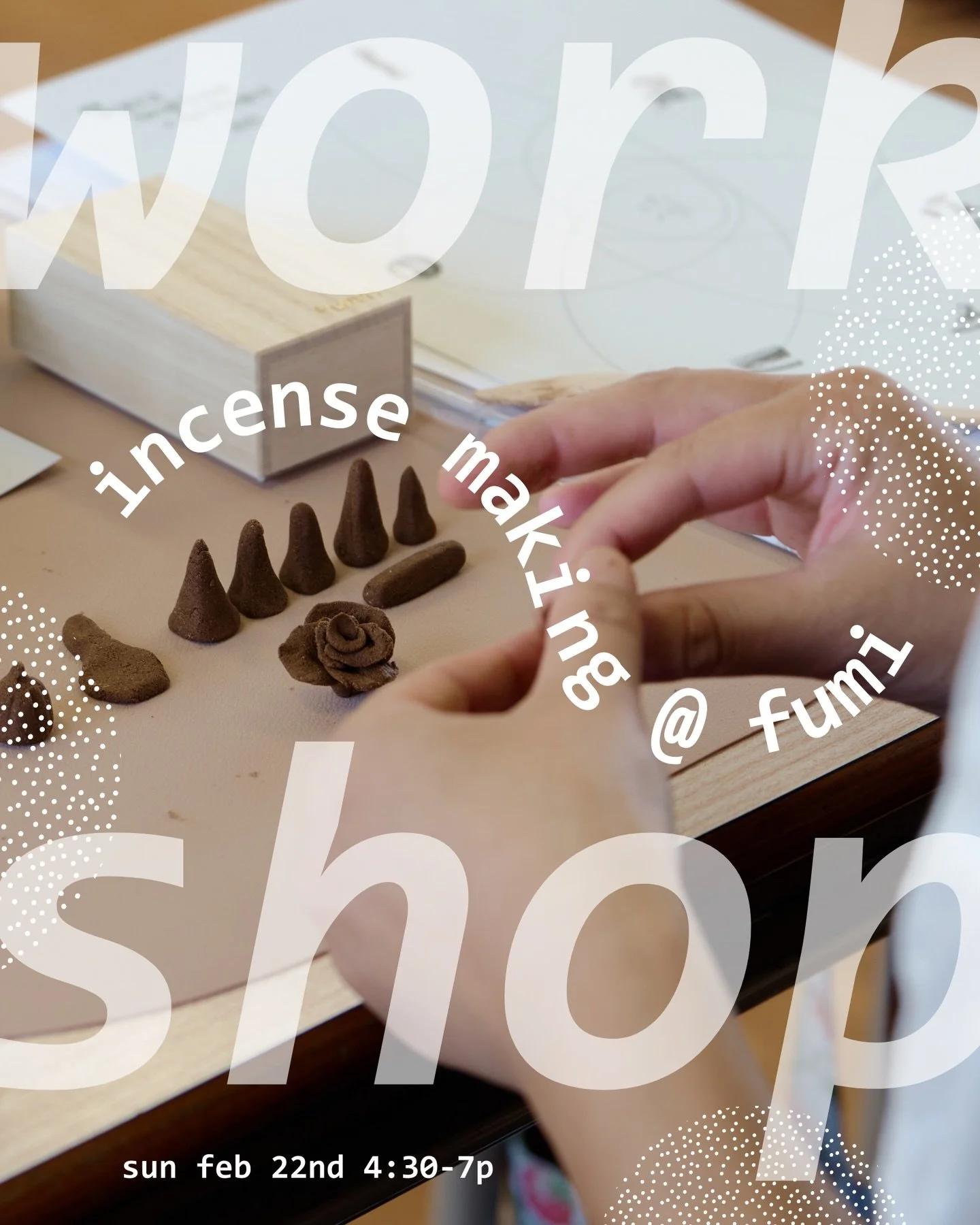 We&rsquo;re excited to host our first incense-making 𝔀𝓸𝓻𝓴~𝓼𝓱𝓸𝓹 at the Fumi space.

For those new to us ~ we&rsquo;ve been teaching incense classes before opening our shop in places like @apakabar.pdx , @wacca_awajiscentartproject (Japan), and