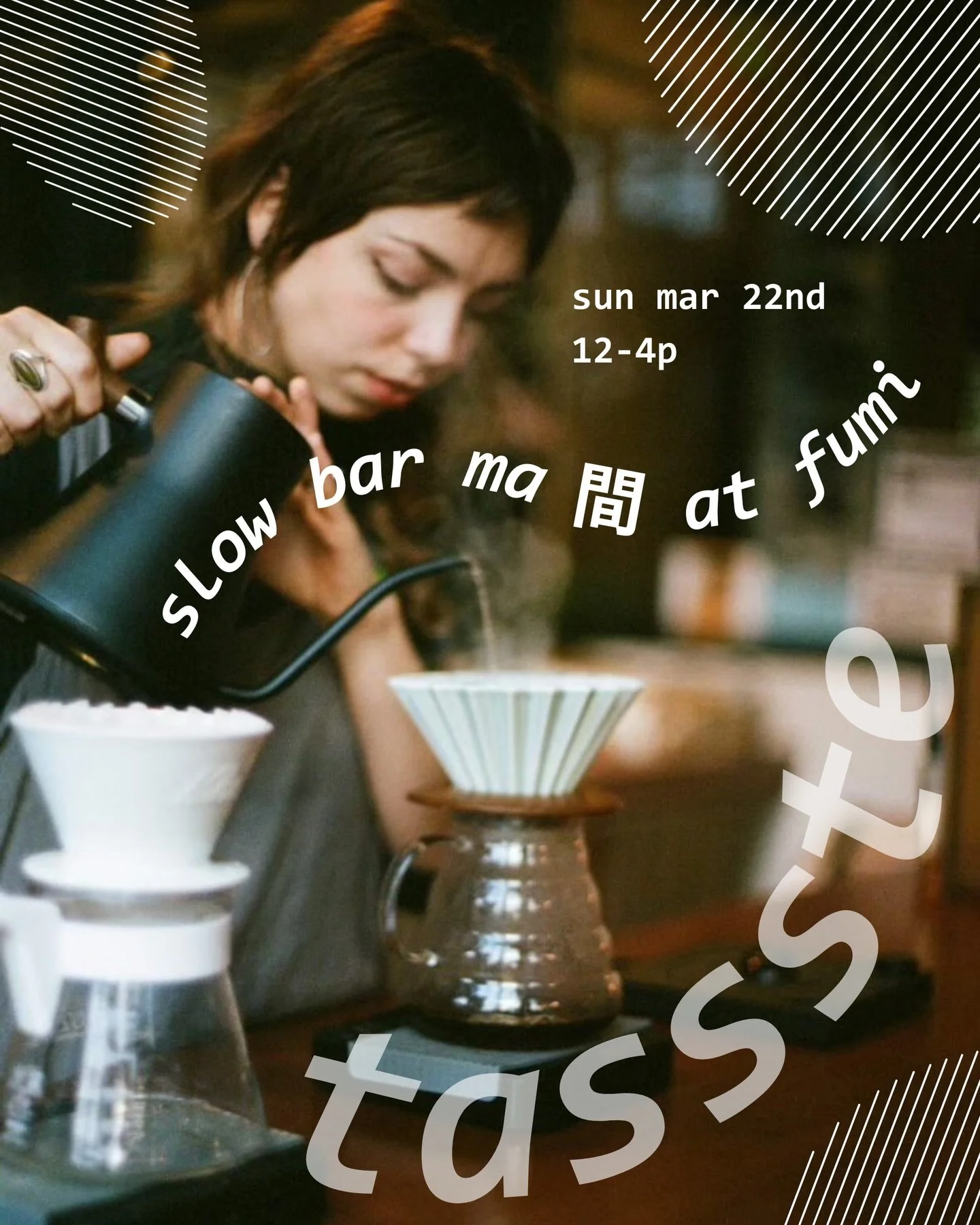 We invite you to take your time to 𝓽𝓪𝓼𝓼𝓼𝓽𝓮 the thoughtful coffee and tea offerings by the good folks of @coffee_ma_pdx ☕They will be popping up in the shop in Sunday 3/22 from 12-4p! Their menu includes pour over coffee, a pour over flight (on