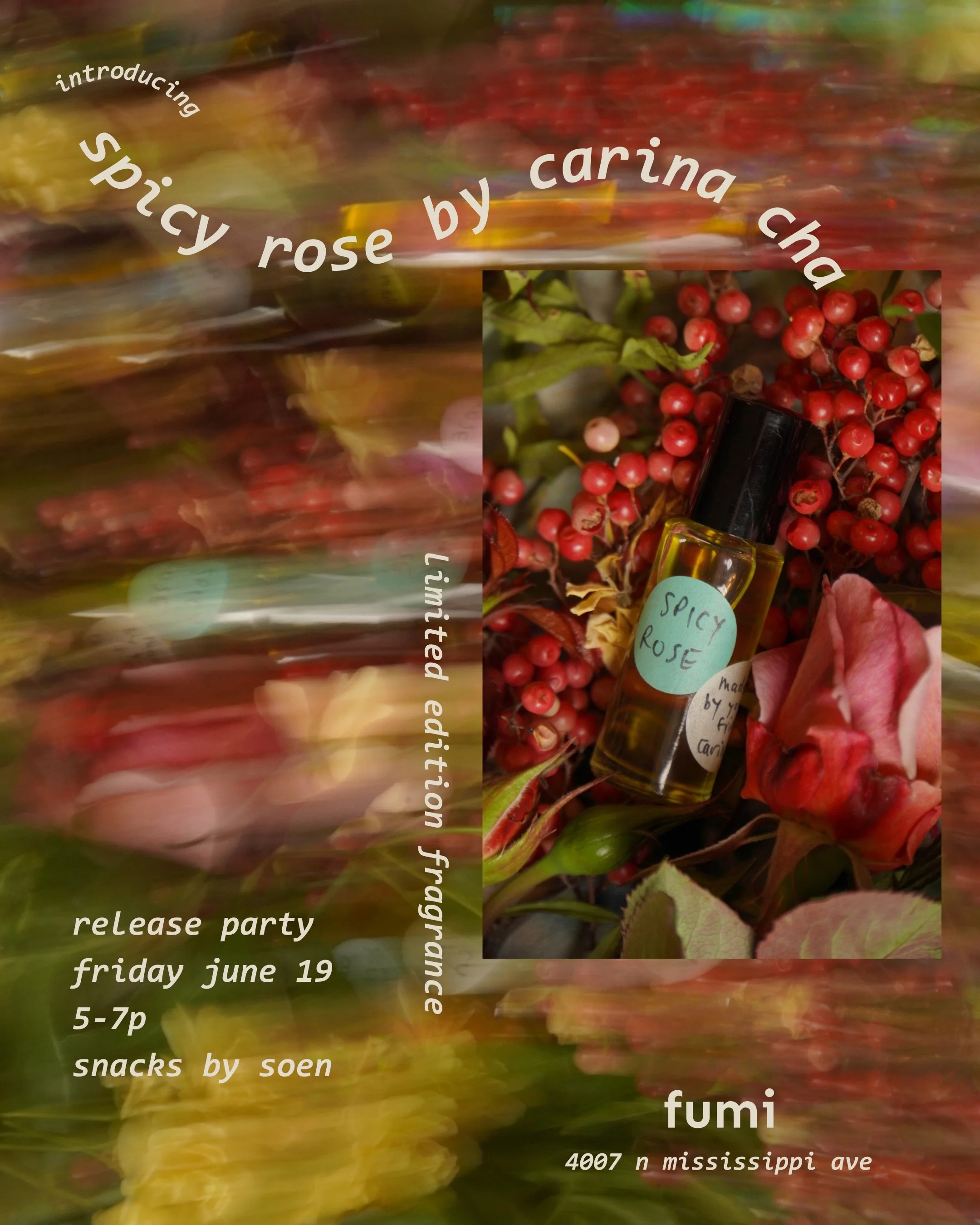 It is with delight and warmth that we introduce you to 🌹Spicy Rose 🌹a new limited-edition fragrance by carina cha @in.fluence002 ✨

carina first designed Spicy Rose as a fragrance for comfort ~ to reach for in difficult times. Damask rose, pink pep