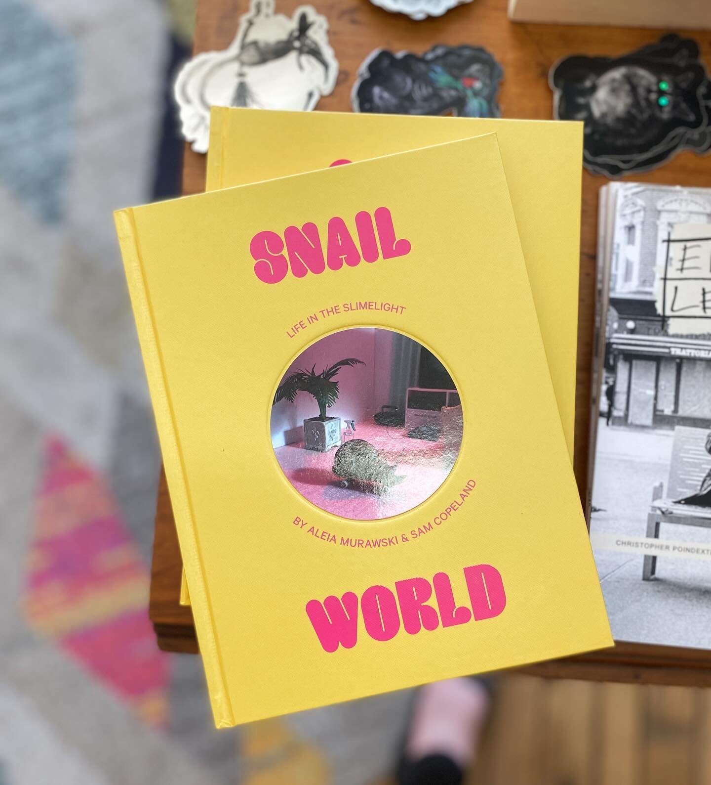 🐌 Snail World: Life in the Slimelight is a collection of absorbing snapshots from an alternate universe where snails drink bubble tea at the mall, ride scooters, and get beamed up into flying saucers. 

Real snails and frogs bring to life miniature 