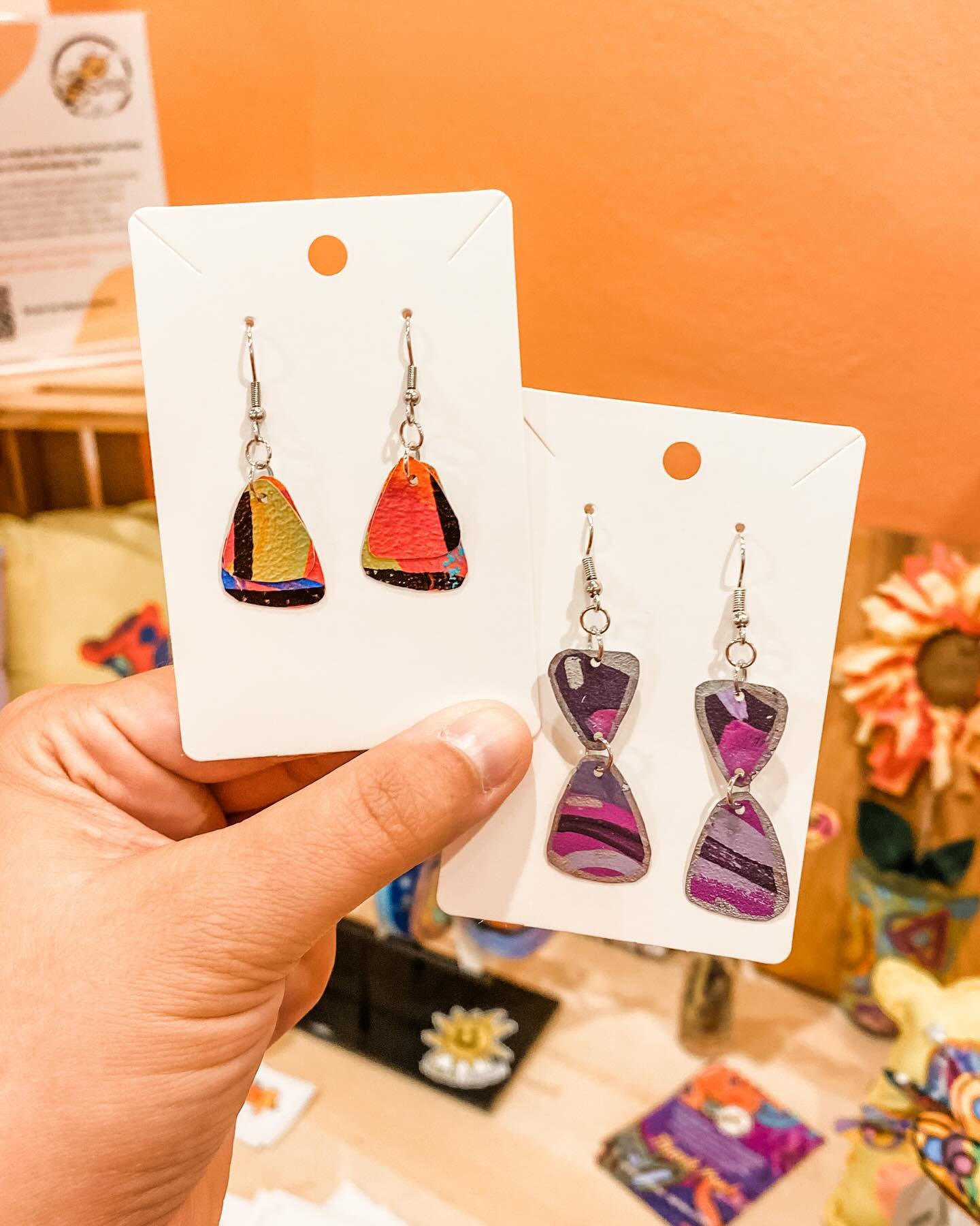 We are restocked on metal earrings from our friends at @artbeatstudiowcs! 🙌 Remember, 100% of the proceeds from all @artbeatstudiowcs pieces goes back to the artists and the studio! Support this terrific program and these talented artists when you b