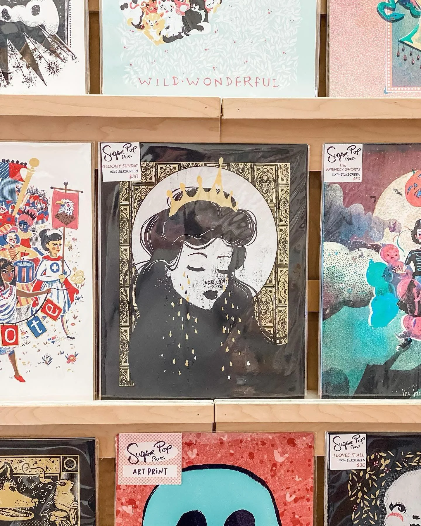 We are excited to host Leslie Norris of @sugarpoppress and Mateo Fuentes of @art.monsters.printmaking for First Friday on October 3rd! Leslie and Mateo will be set up at the shop from 5:00 to 9:00 pm with their bold and unique prints, which are perfe