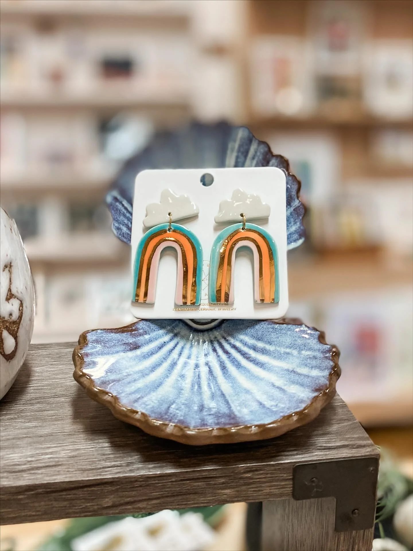 🤩 We&rsquo;re utterly obsessed with these handpainted ceramic earrings from @crownandheartkc! Each pair is a masterpiece and truly one of a kind. Perfect for gifting this holiday season - but, we only have 2-3 pairs in each style so don&rsquo;t wait