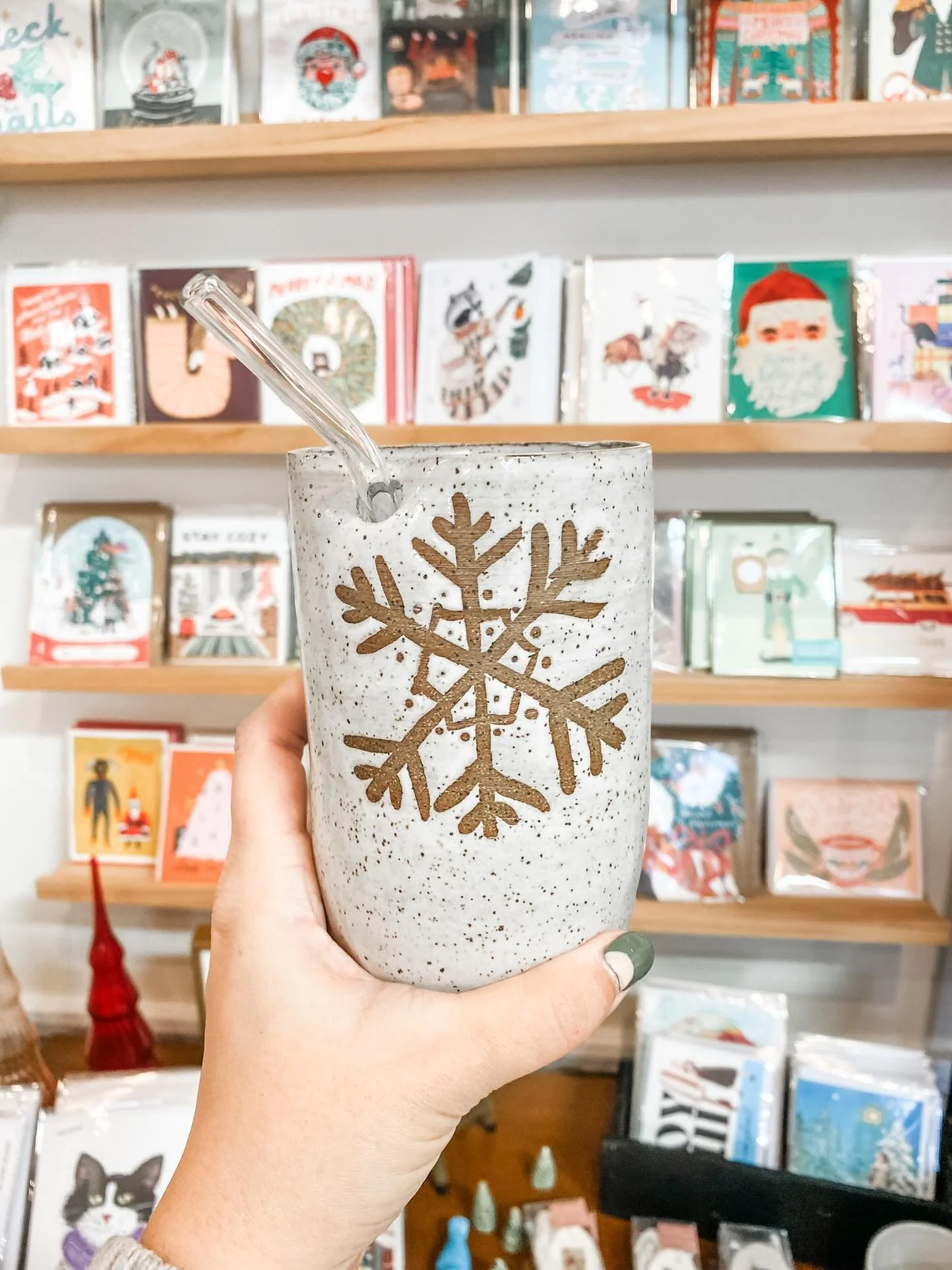 @evathrows brought us new mugs this morning, just in time for Small Business Saturday! 🙌 We are open now until 6:00 pm tonight, with a giveaway, free gift with purchases over $100 and more! Come see us 🥰