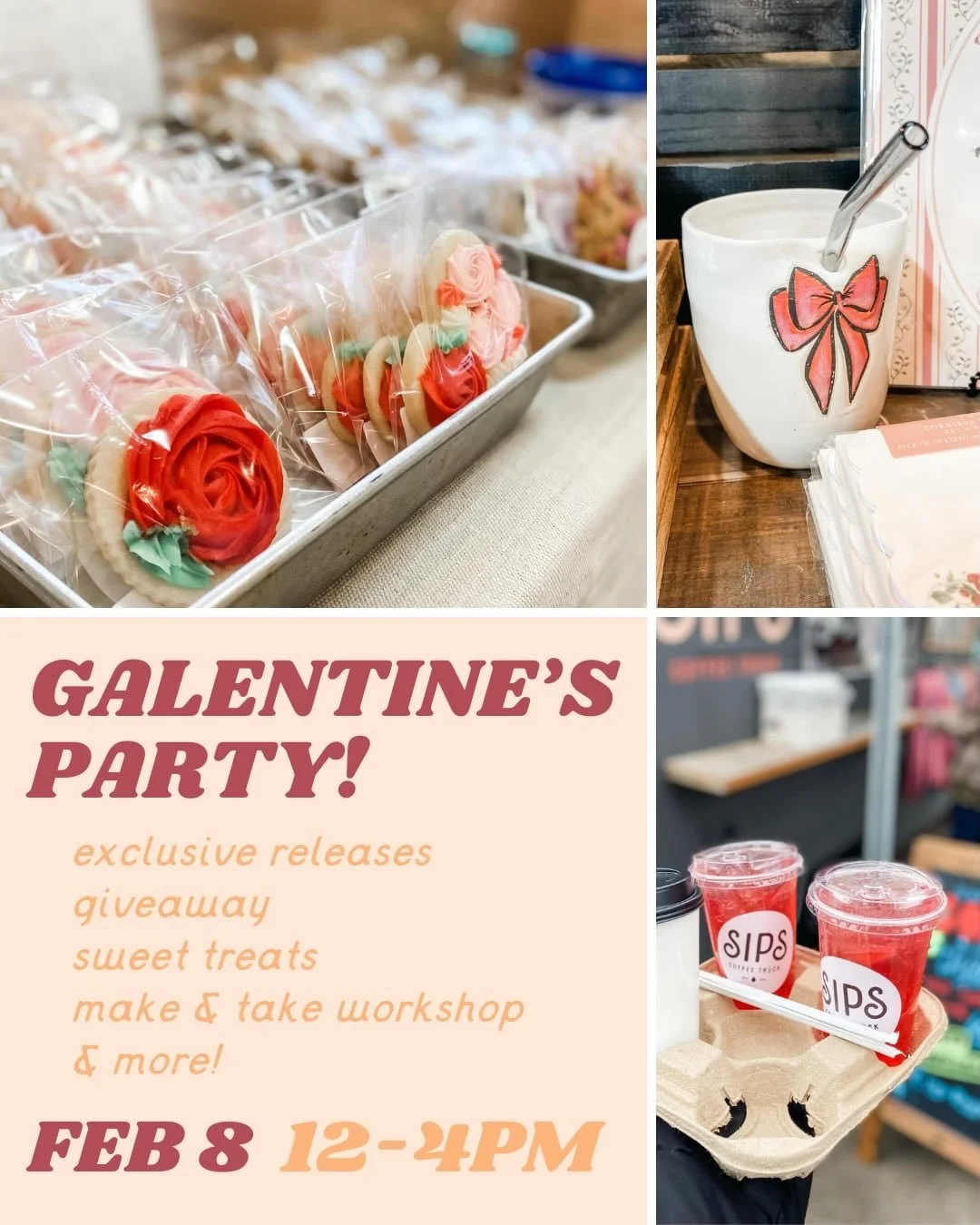Treat yourself and your bestie at our third annual Galentine&rsquo;s Party! Join @witnwhimzy and @clutchcollectivemov for a fun afternoon of friendship and community on Sunday, February 8th from 12:00 to 4:00 pm. @honeybunbakery740 will be inside the