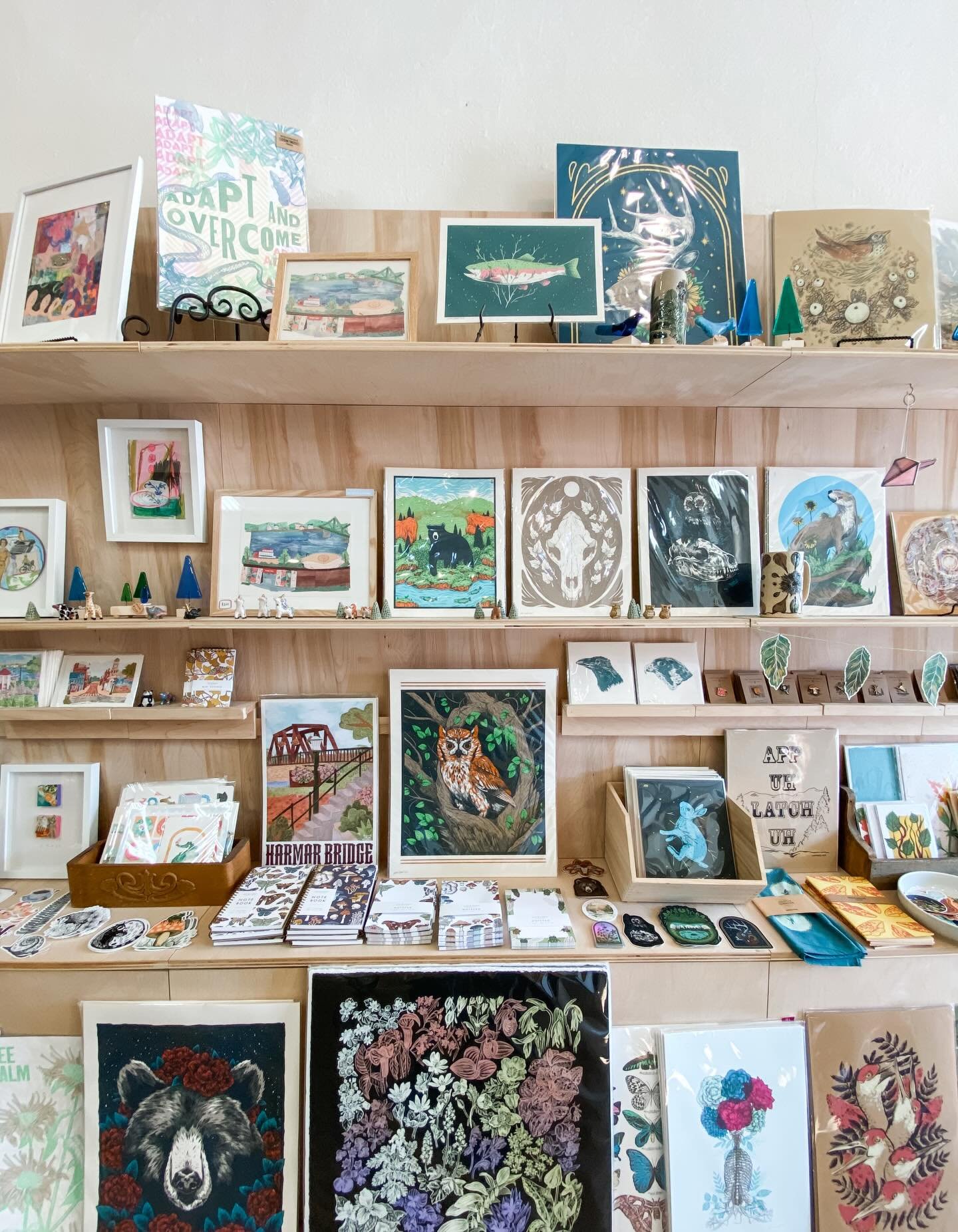 It&rsquo;s April and First Friday is this week, no foolin&rsquo;! We will be open extra late with @witnwhimzy and the shop is full of artful goods! Pop in until 9:00 pm and browse local &amp; regional art from all your favorite makers. 🙌