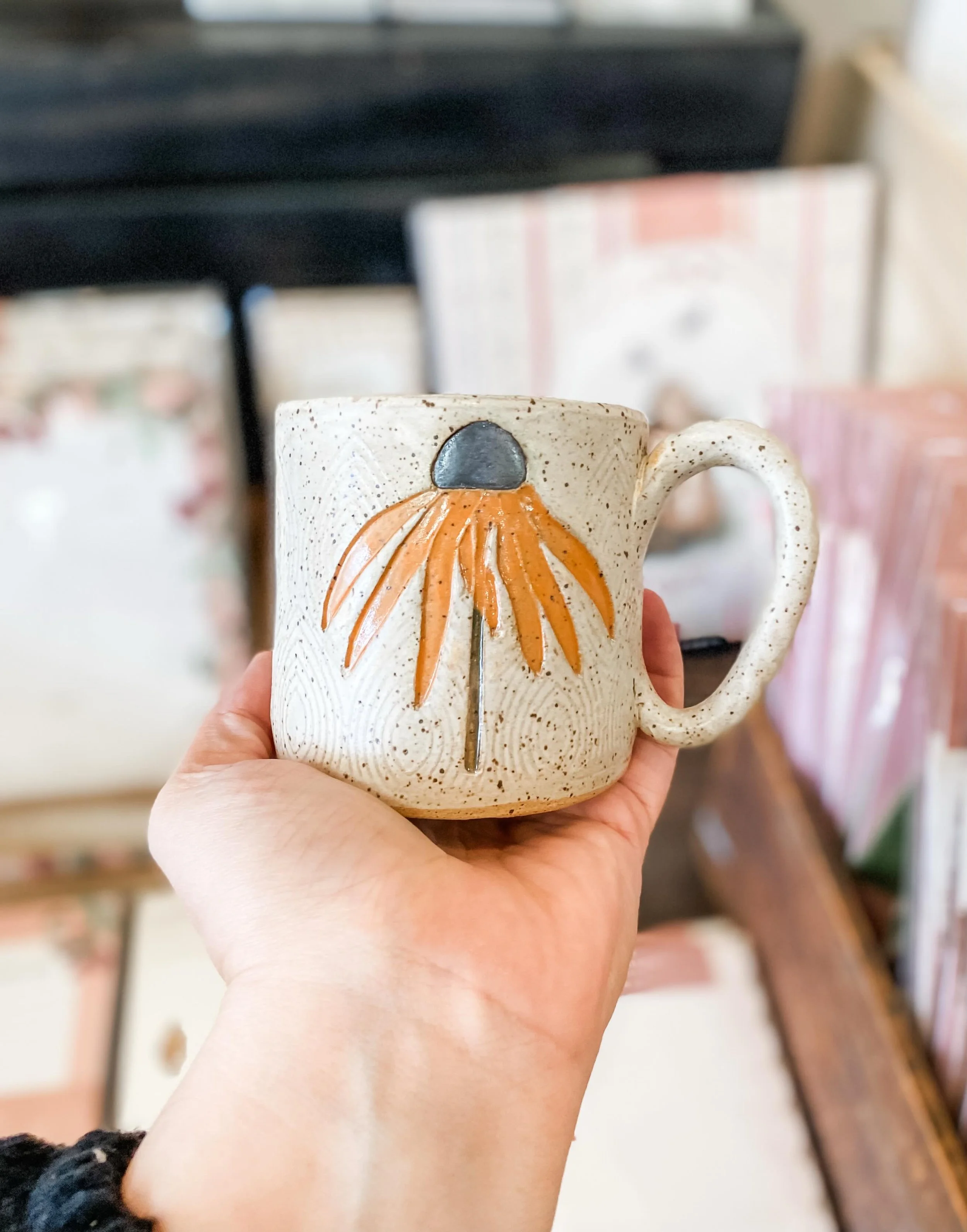 Tomorrow is Mother&rsquo;s Day and not only do we have an amazing selection of artist-made cards, we have handmade gifts galore! 🙌 We recently received these lovely ceramic mugs by Kimberly Ford, the Ohio artist behind @whitesquirrelclayworks - whic