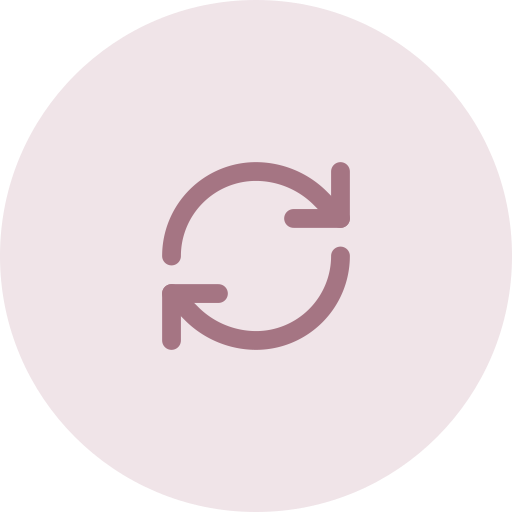 Circular icon with two curved arrows forming a loop, indicating refresh or synchronization.