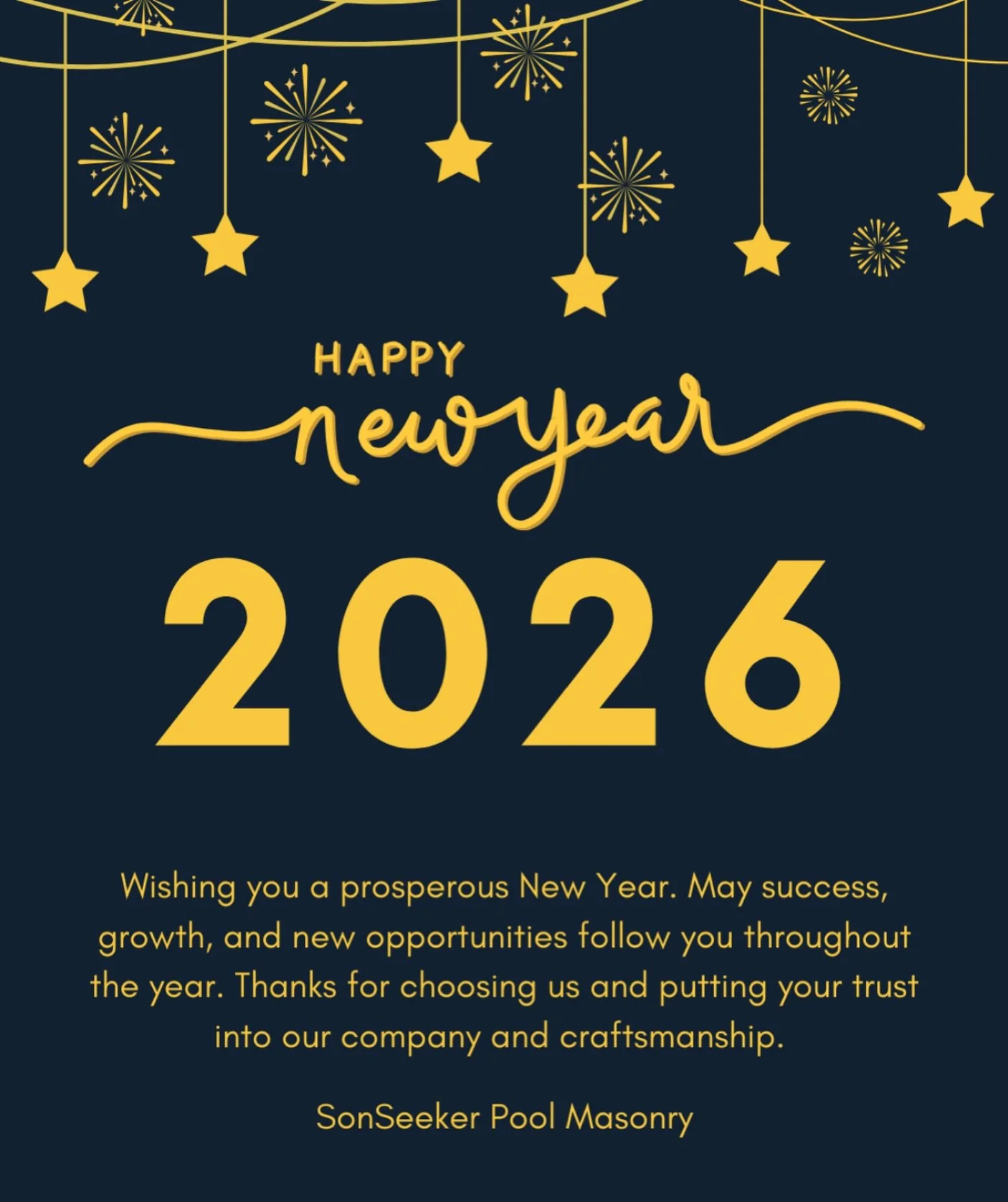 Cheers to another great year! 🎉

We have some exciting things planned for 2026 and we look forward to bringing you all along with us! 

#poolplaster #sonseeker #sonseekerpoolmasonry #poolrenovation #poolremodel